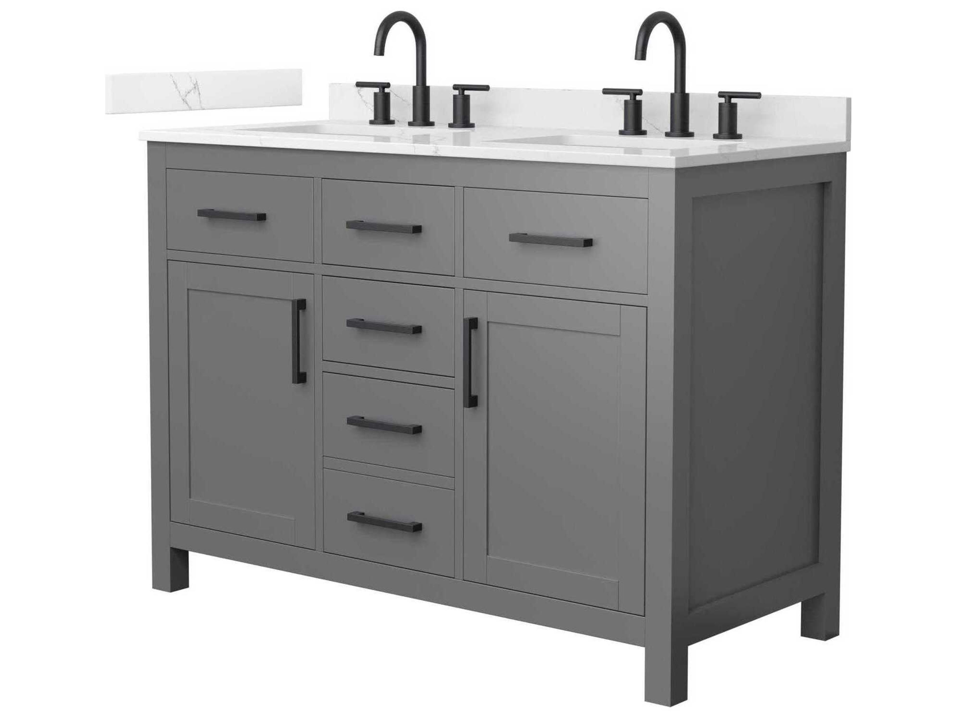 Wyndham Collection Beckett 48" Dark Gray Vanity
