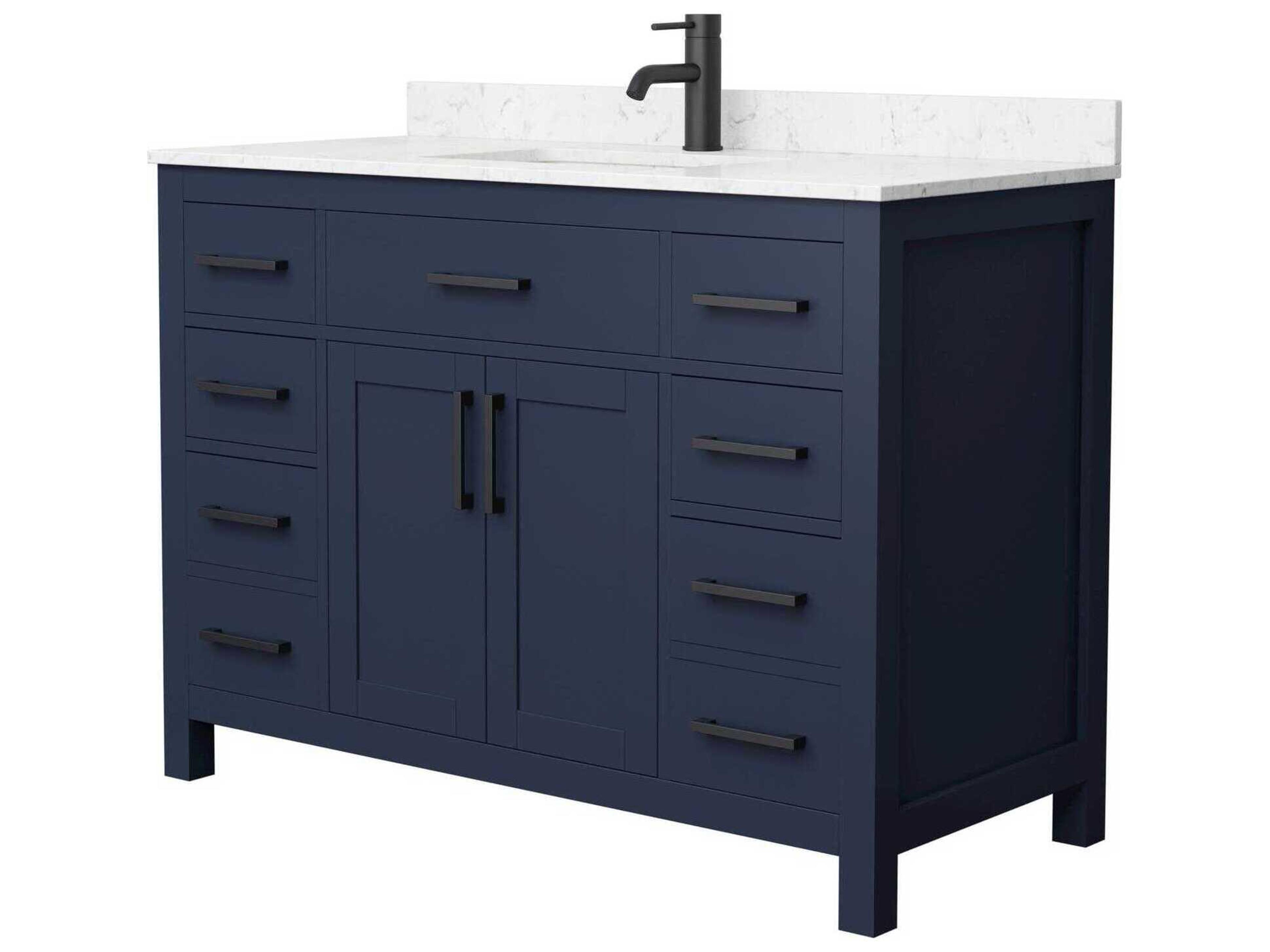 Wyndham Collection Beckett 48" Dark Blue Vanity