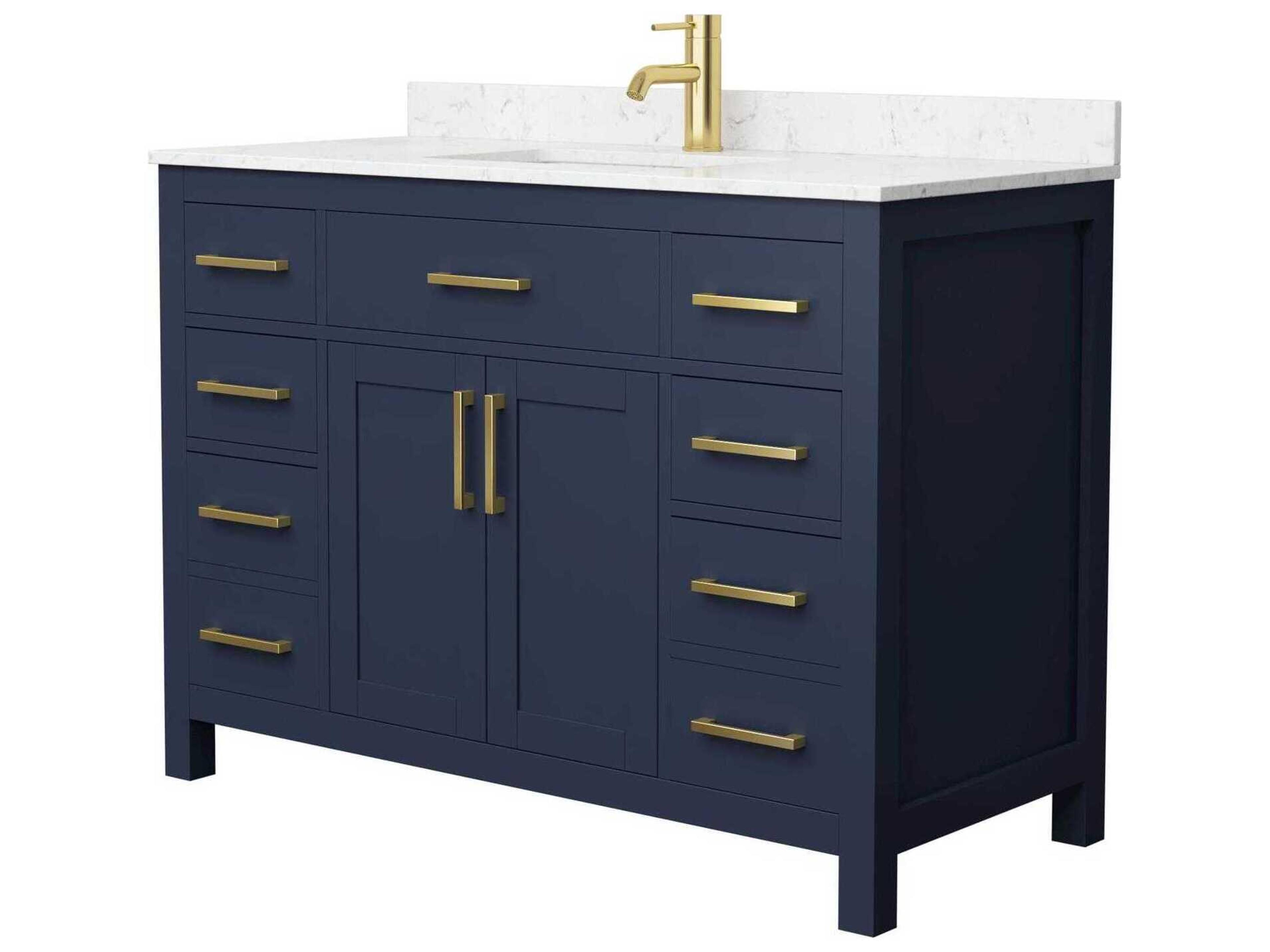 Wyndham Collection Beckett 48" Dark Blue Vanity