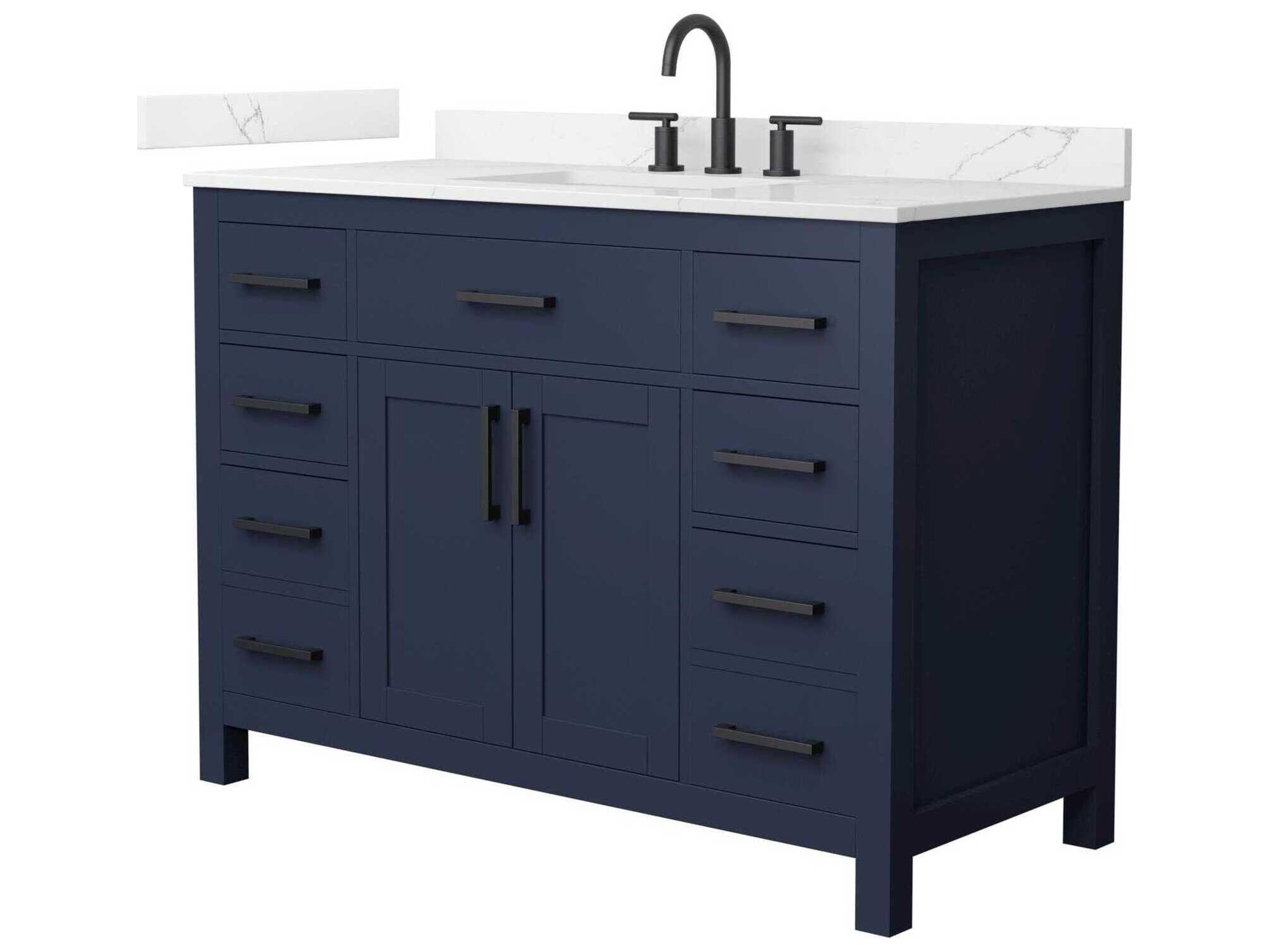 Wyndham Collection Beckett 48" Dark Blue Vanity