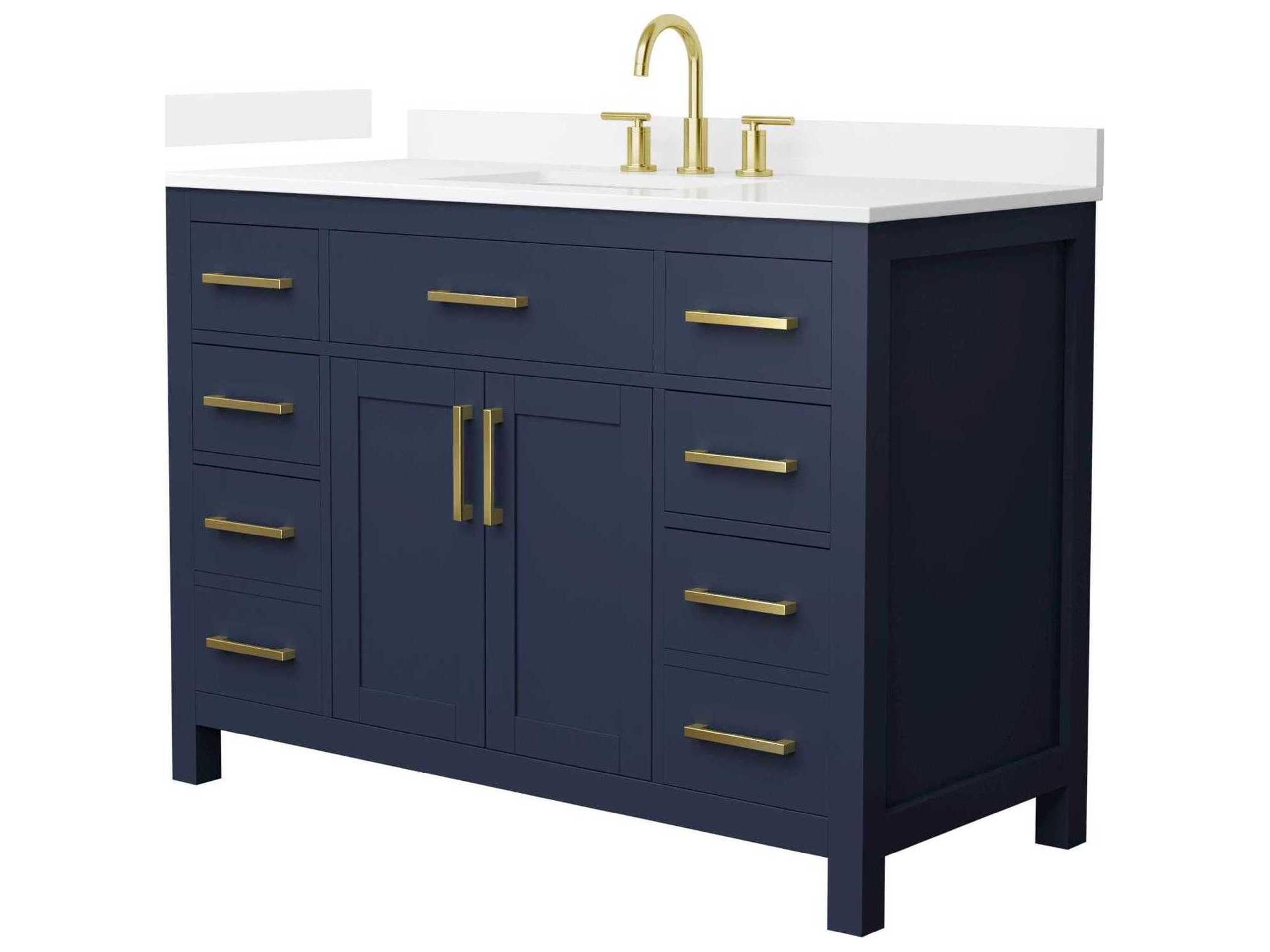 Wyndham Collection Beckett 48" Dark Blue Vanity