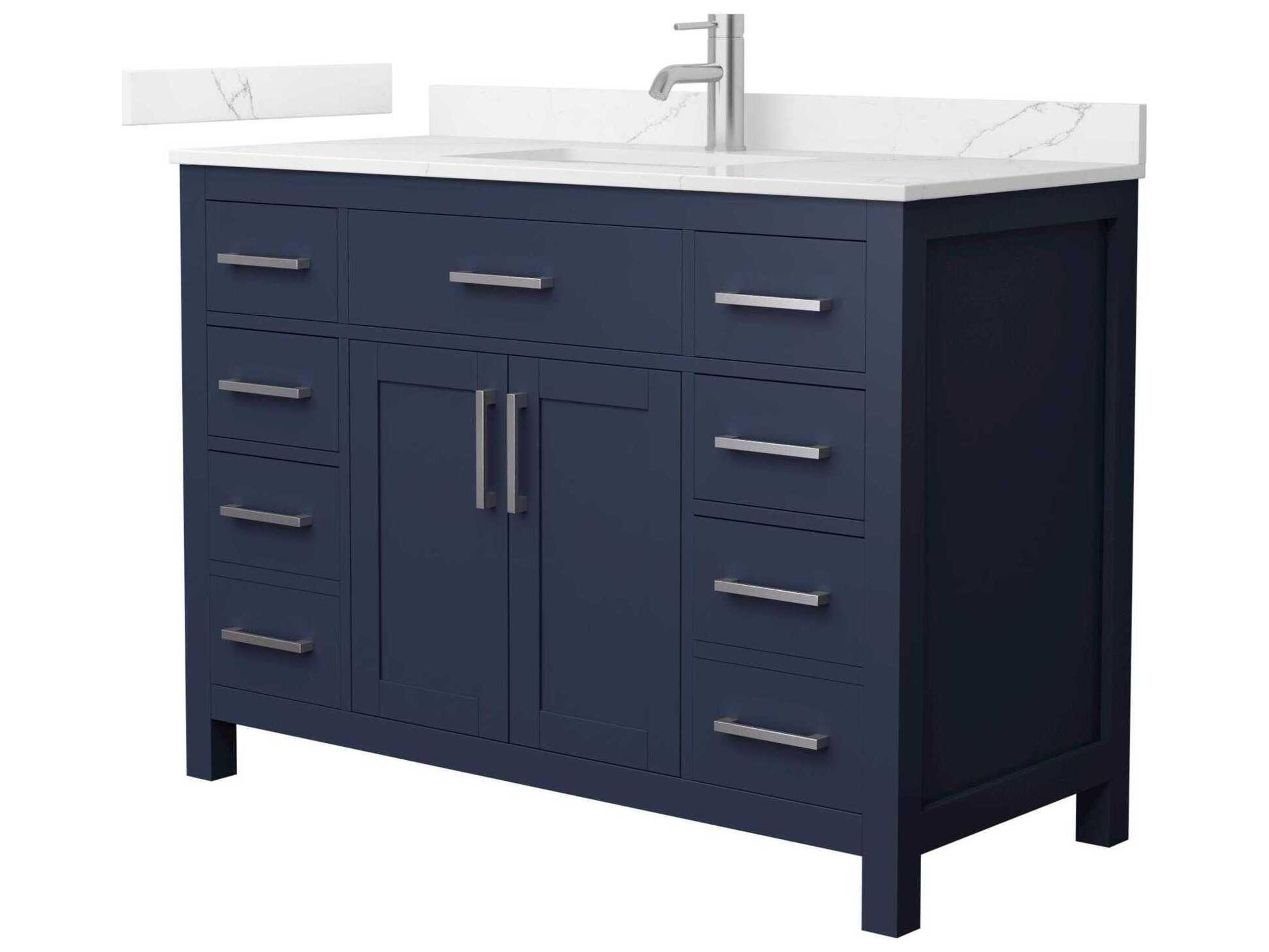 Wyndham Collection Beckett 48" Dark Blue Vanity