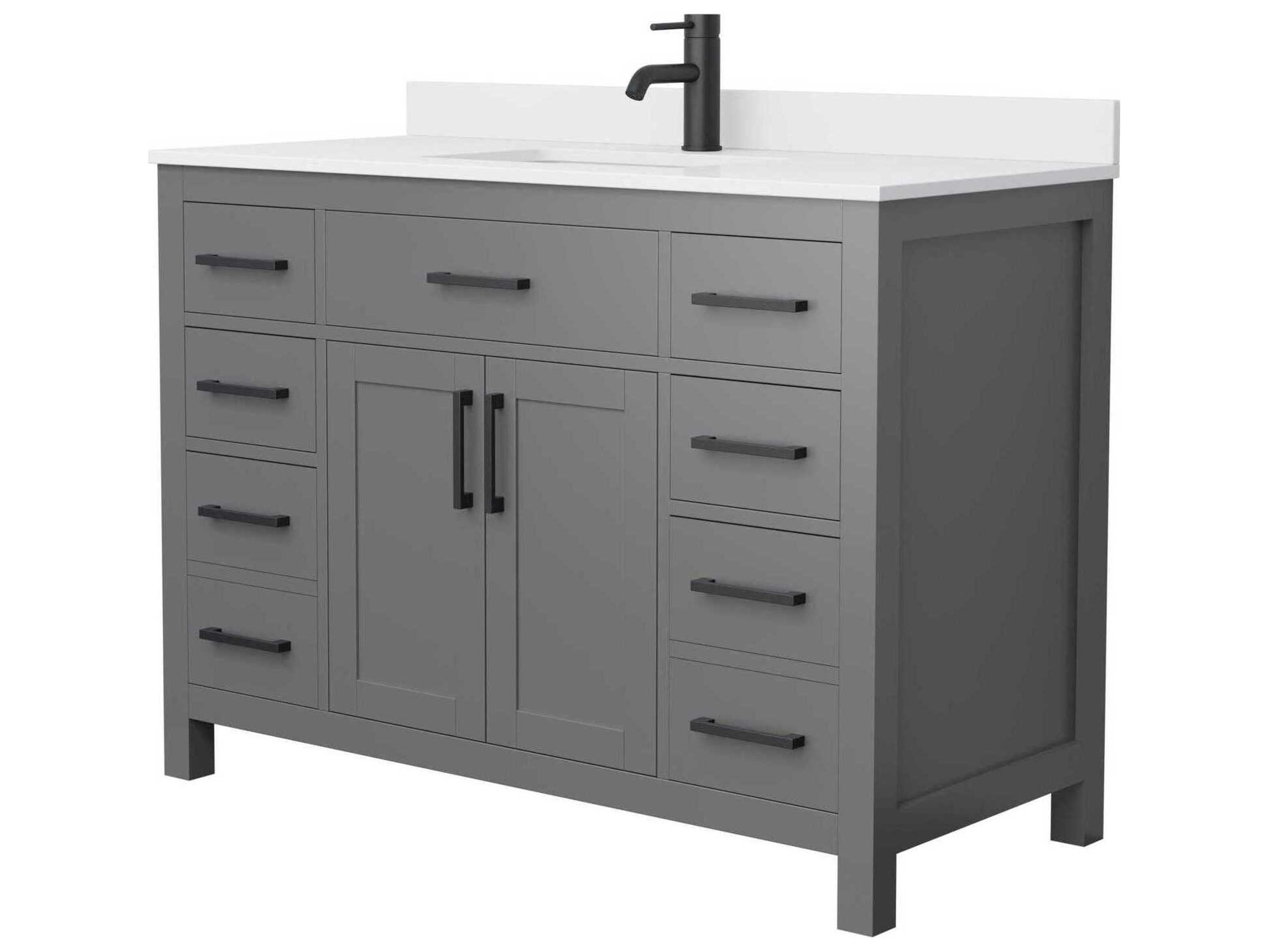 Wyndham Collection Beckett 48" Dark Gray Vanity