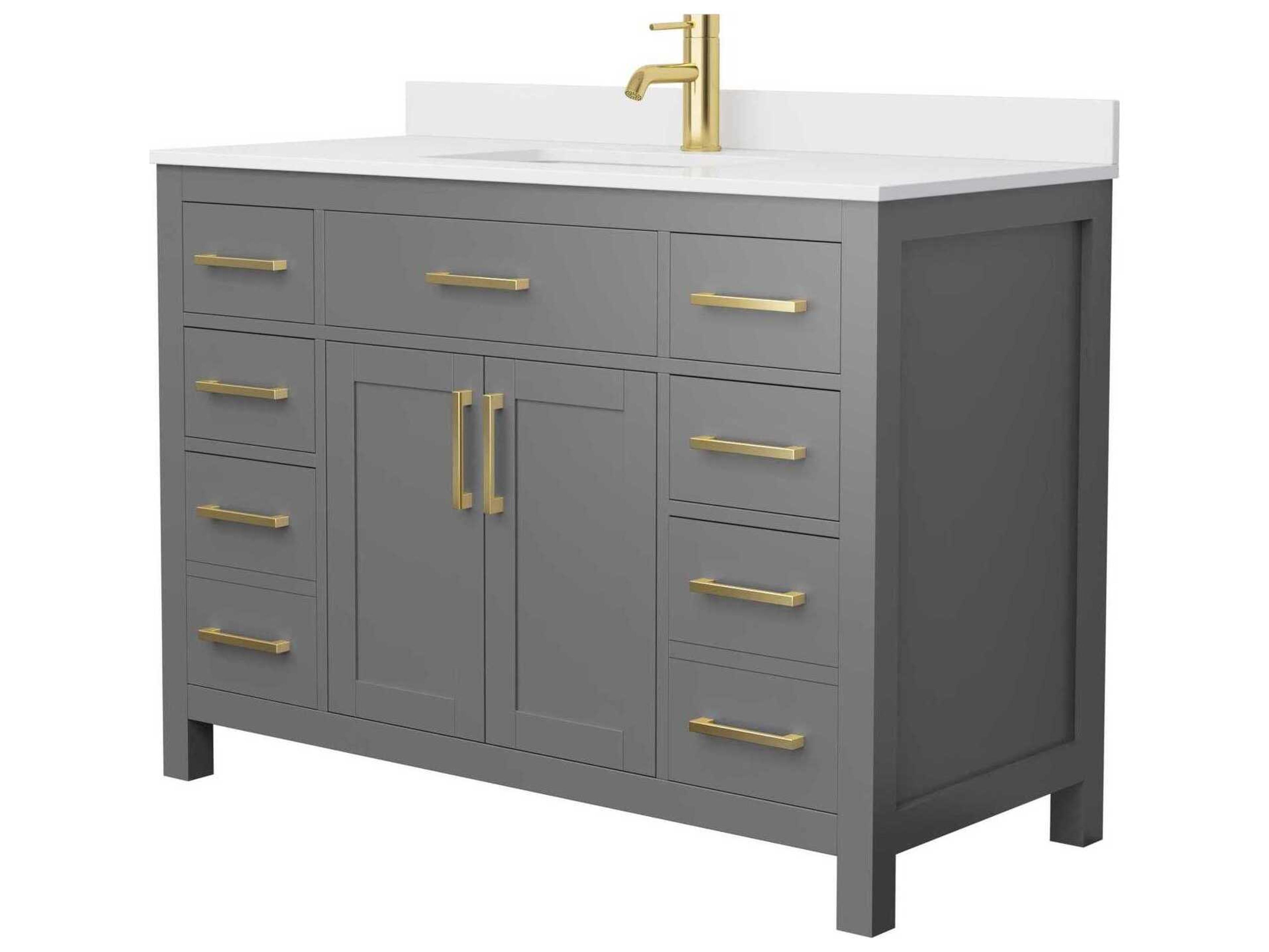 Wyndham Collection Beckett 48" Dark Gray Vanity
