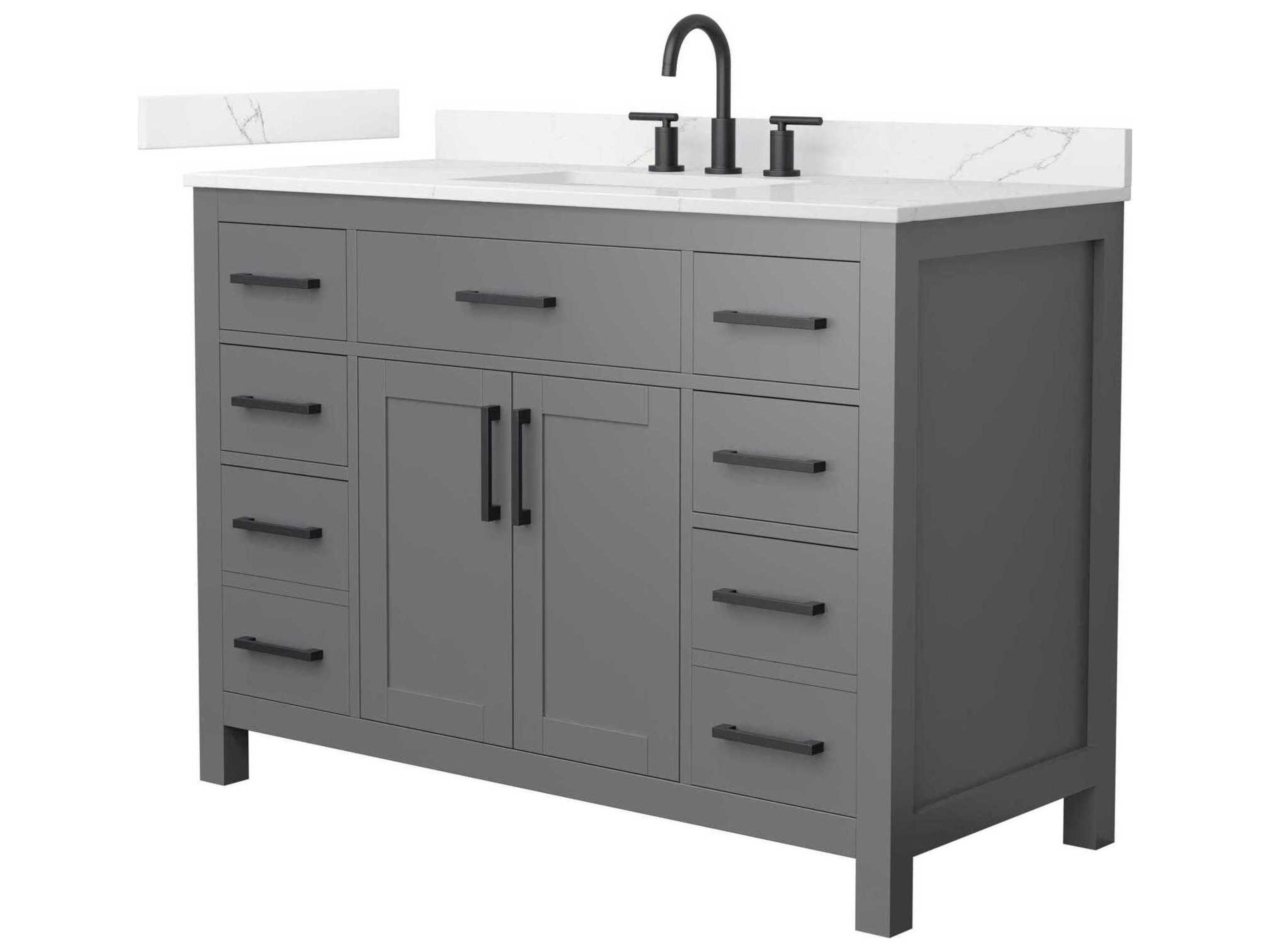 Wyndham Collection Beckett 48" Dark Gray Vanity