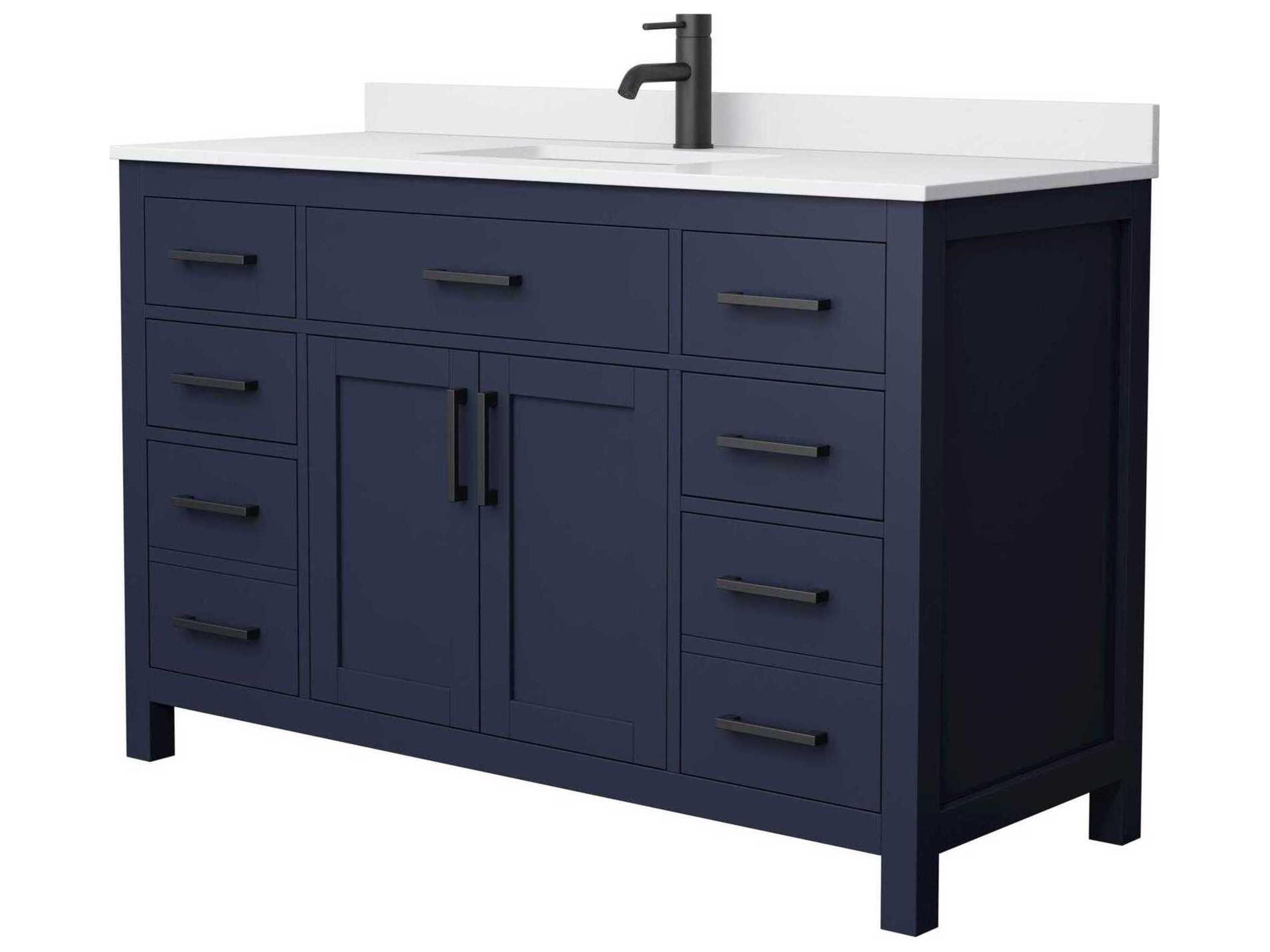 Wyndham Collection Beckett 54" Dark Blue Vanity