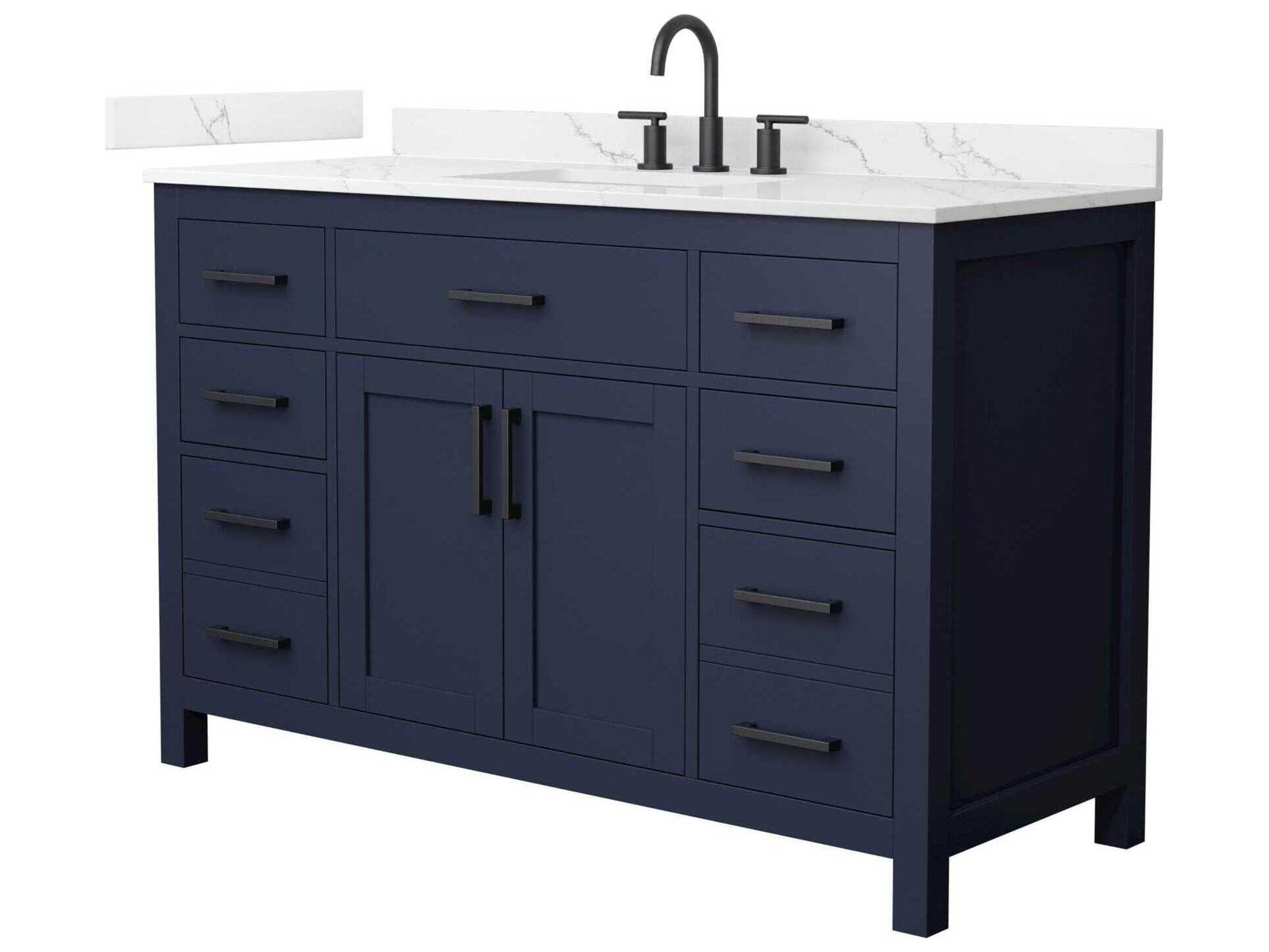 Wyndham Collection Beckett 54" Dark Blue Vanity