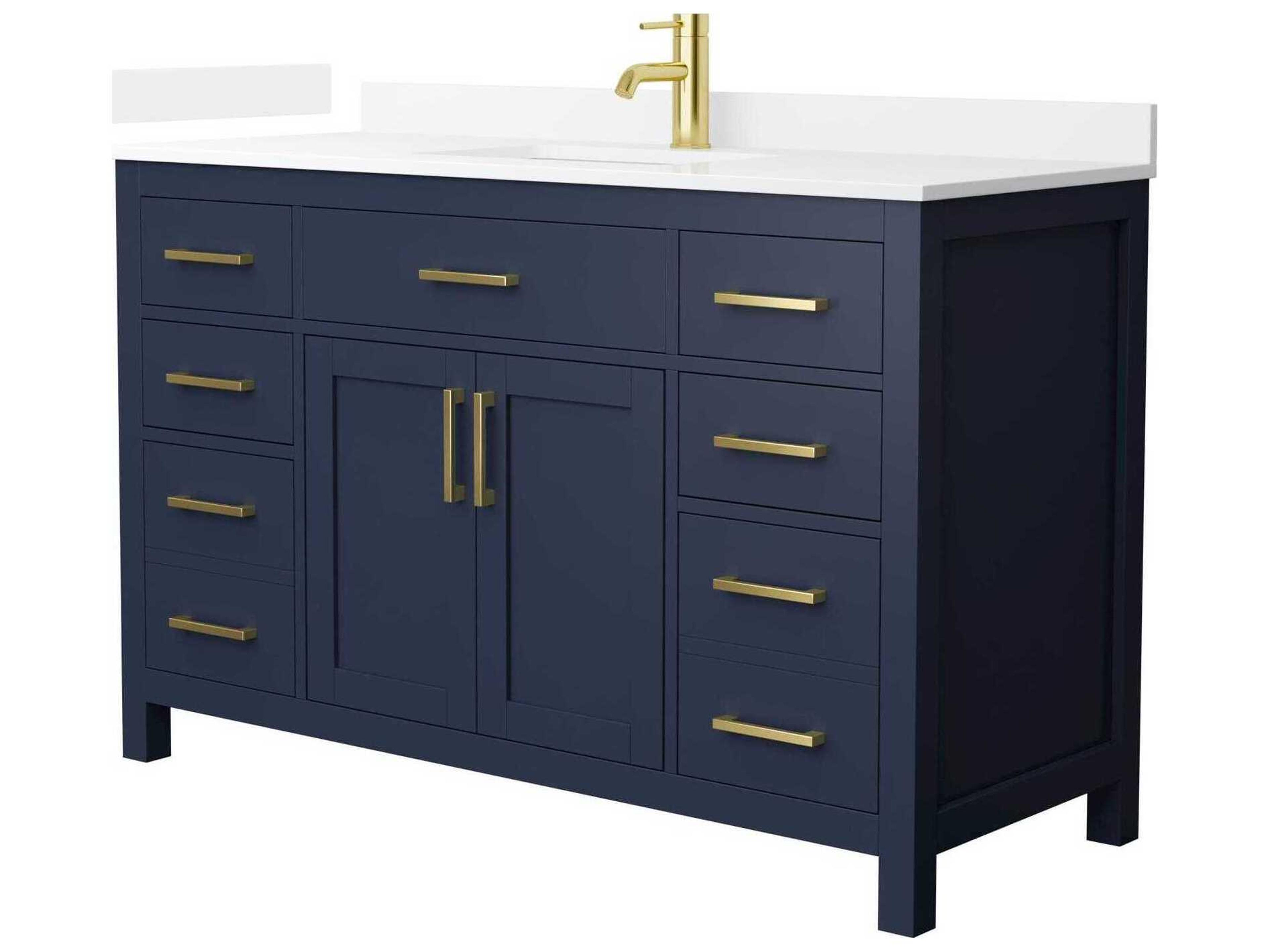 Wyndham Collection Beckett 54" Dark Blue Vanity