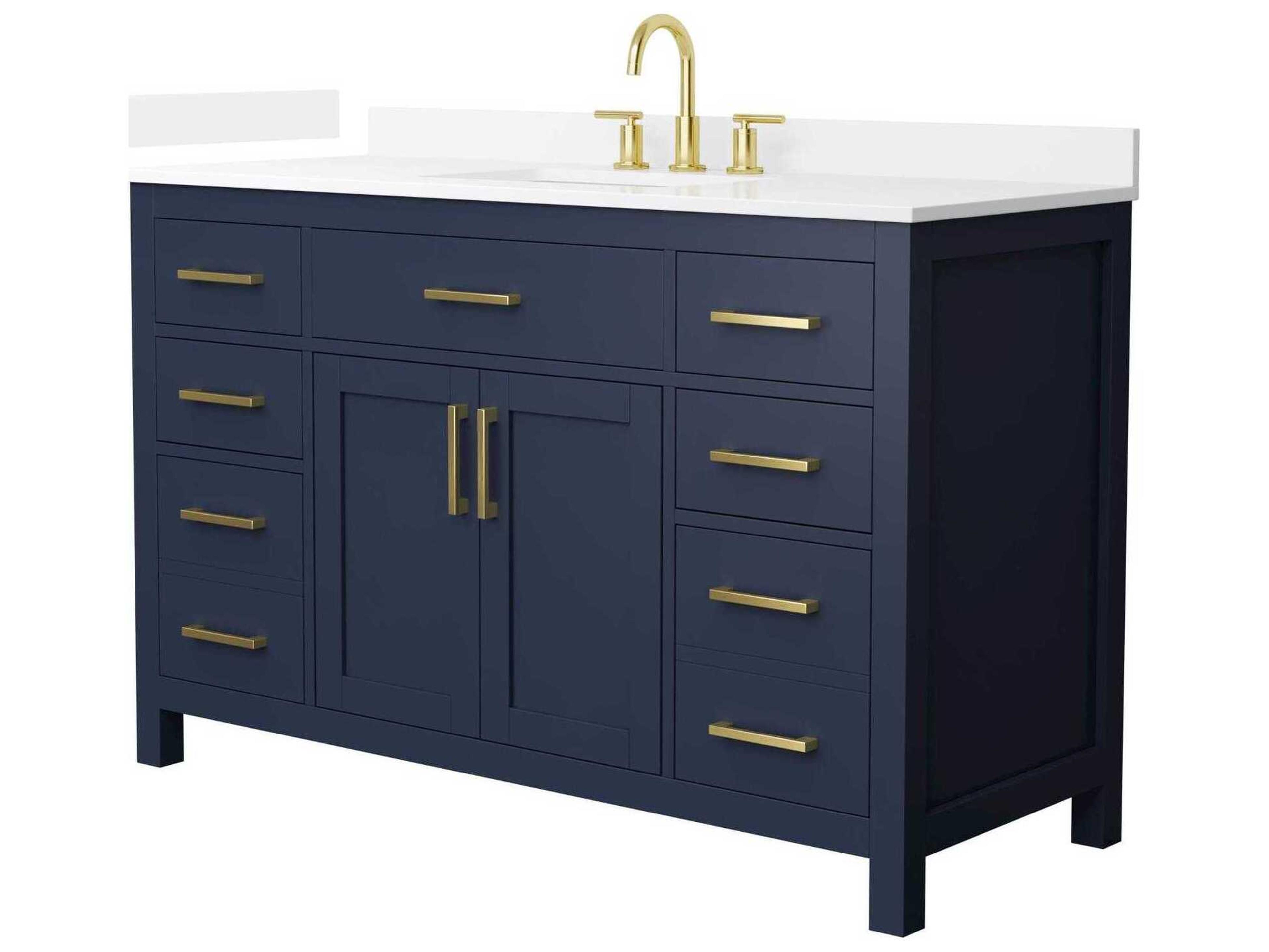 Wyndham Collection Beckett 54" Dark Blue Vanity