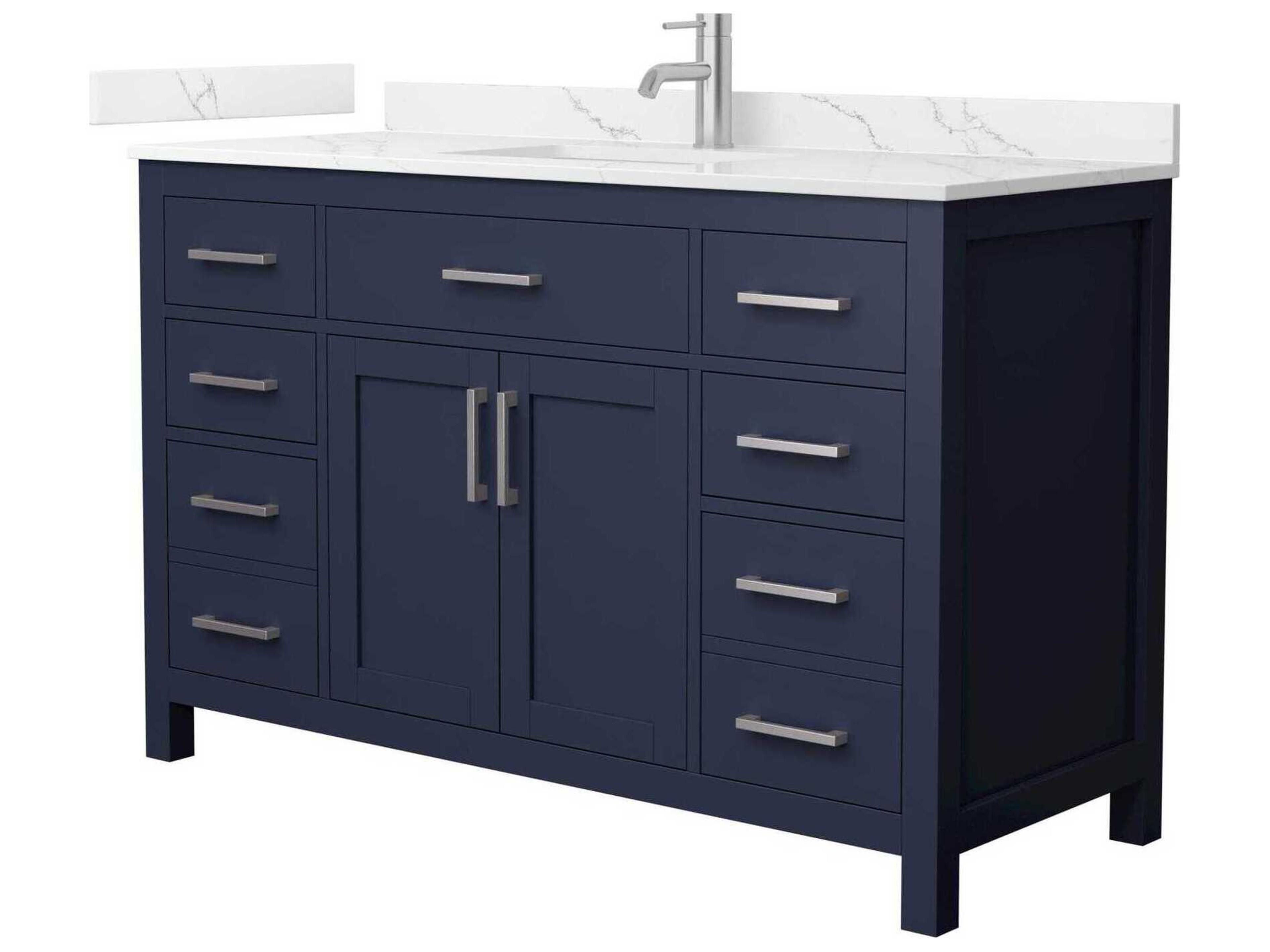 Wyndham Collection Beckett 54" Dark Blue Vanity