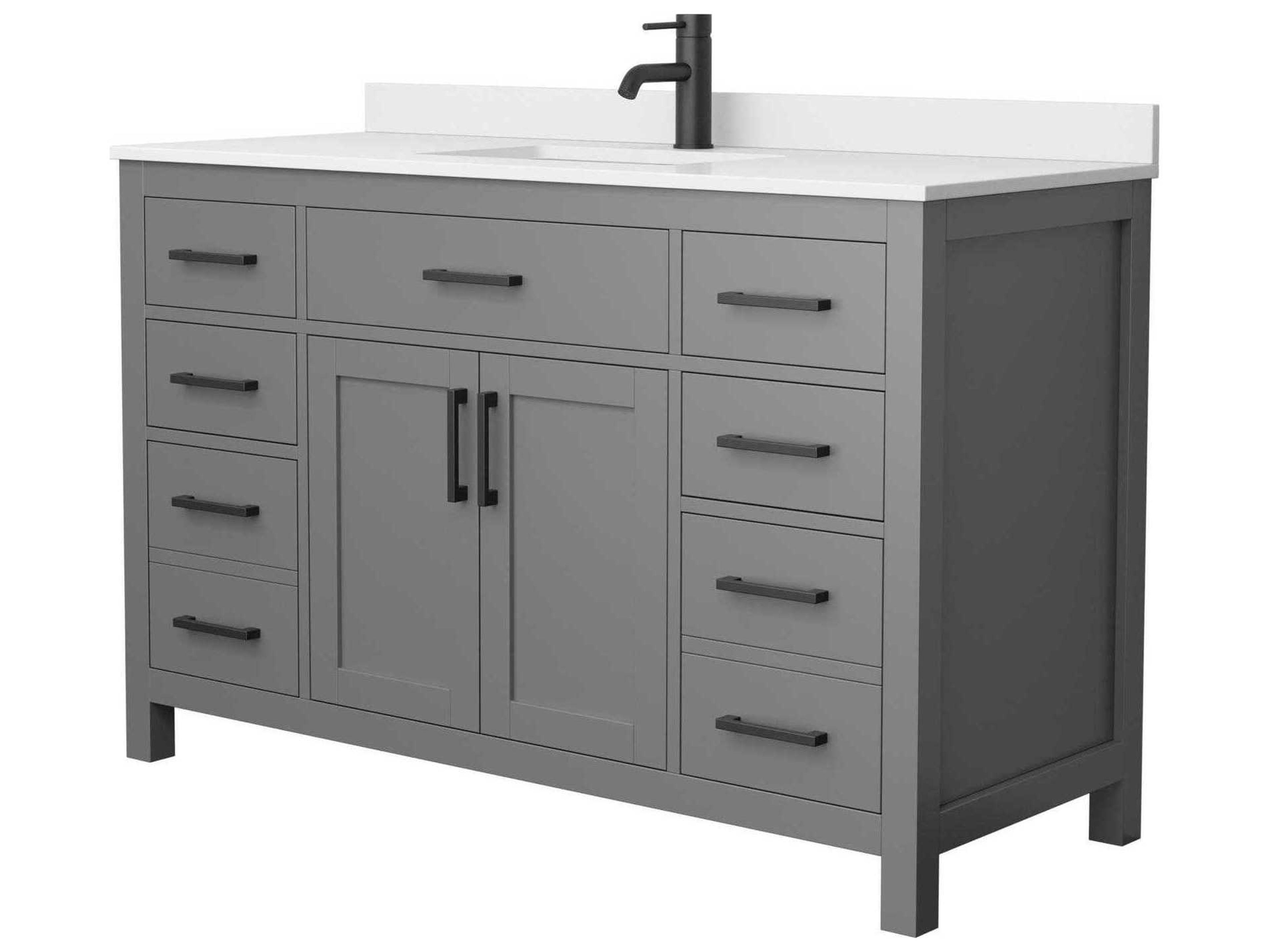 Wyndham Collection Beckett 54" Dark Gray Vanity