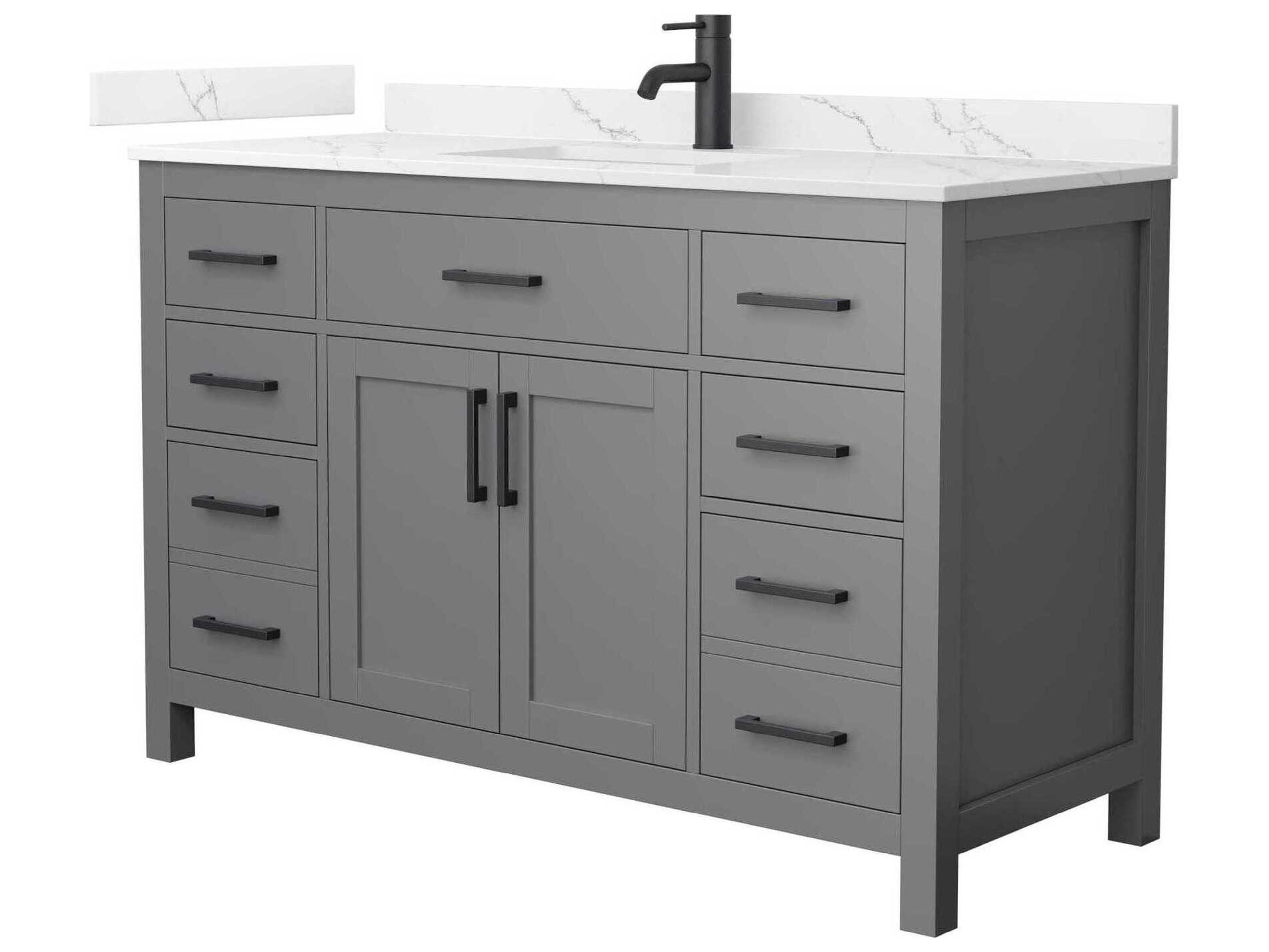 Wyndham Collection Beckett 54" Dark Gray Vanity