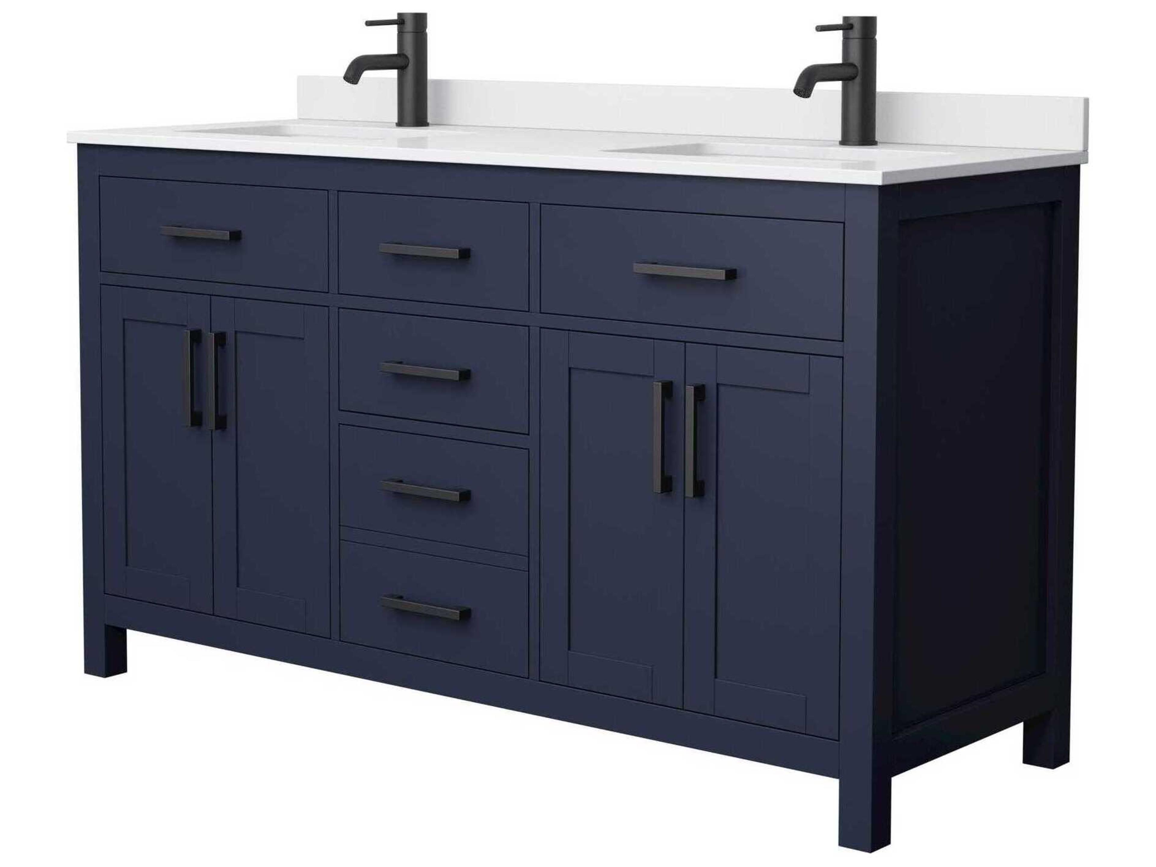 Wyndham Collection Beckett 60" Dark Blue Vanity