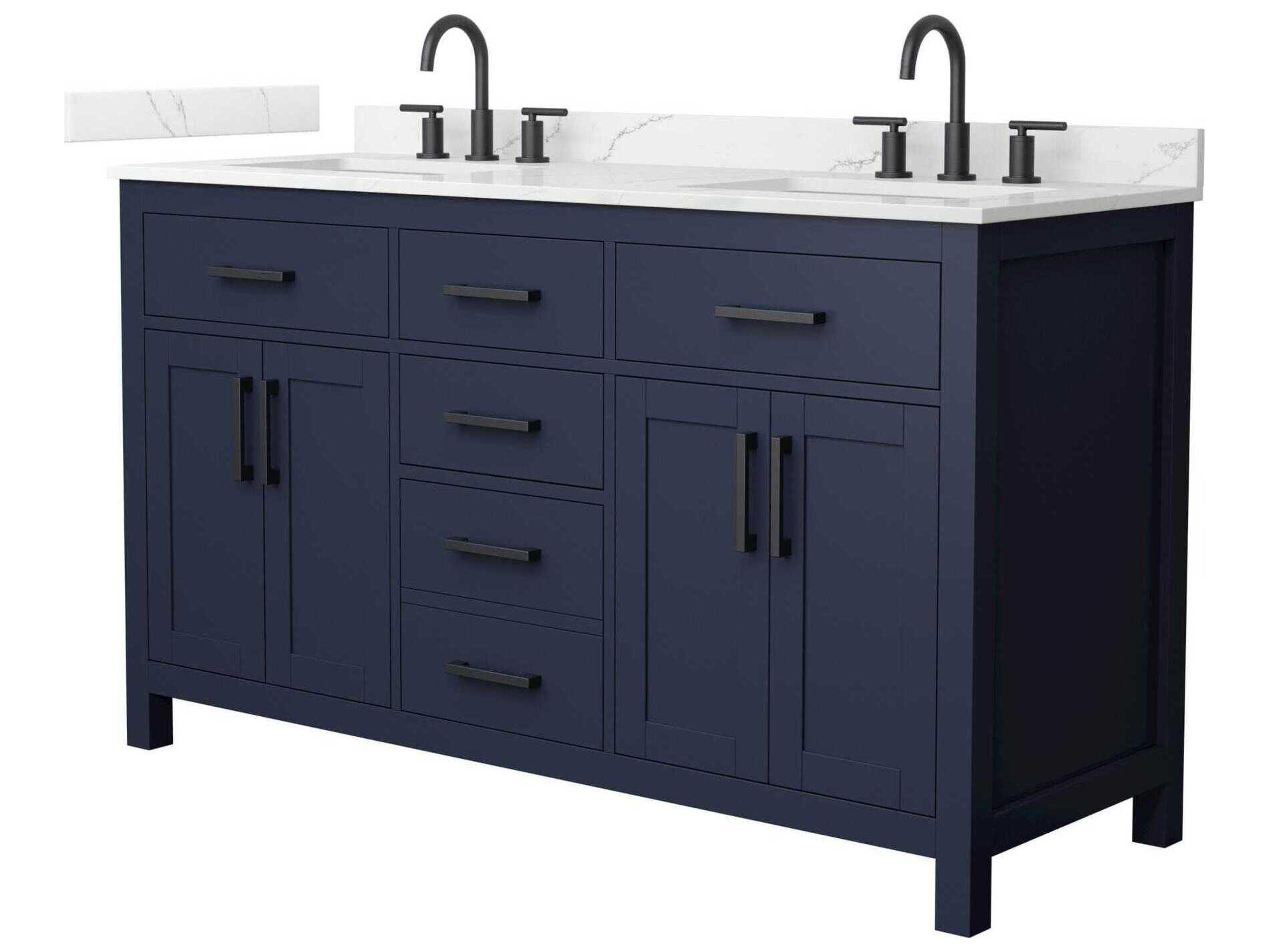 Wyndham Collection Beckett 60" Dark Blue Vanity