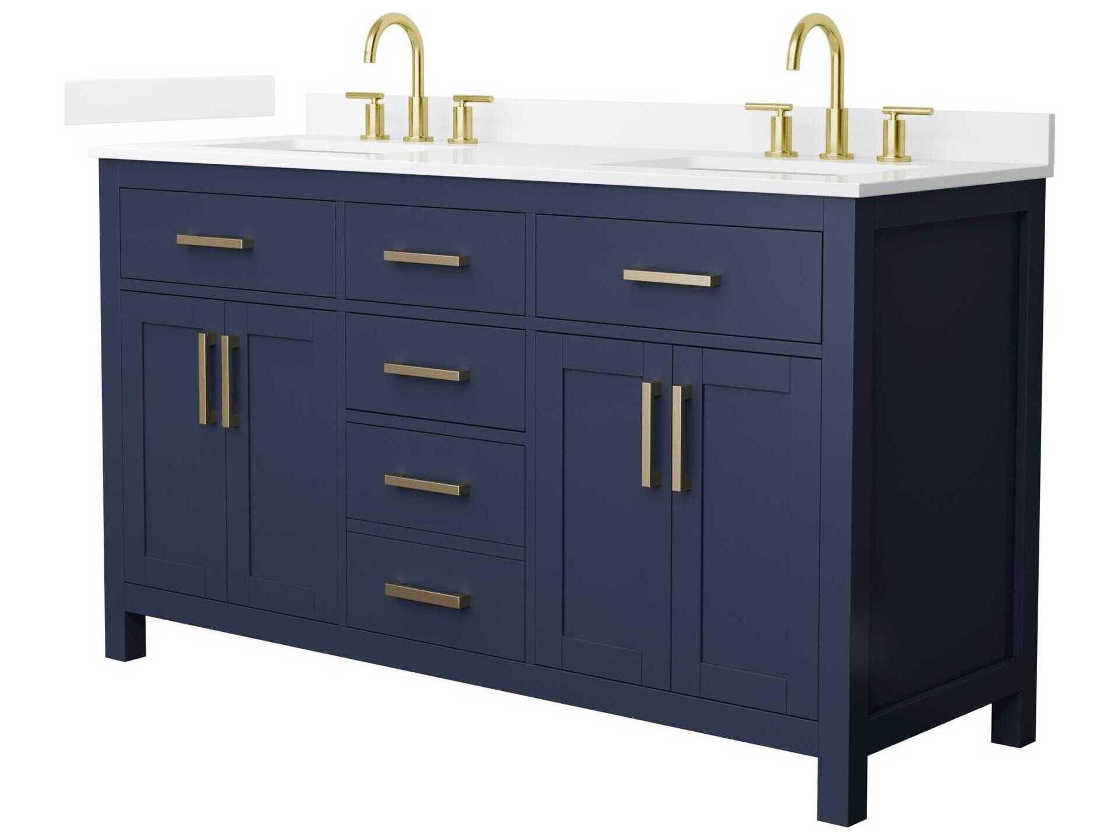 Wyndham Collection Beckett 60" Dark Blue Vanity
