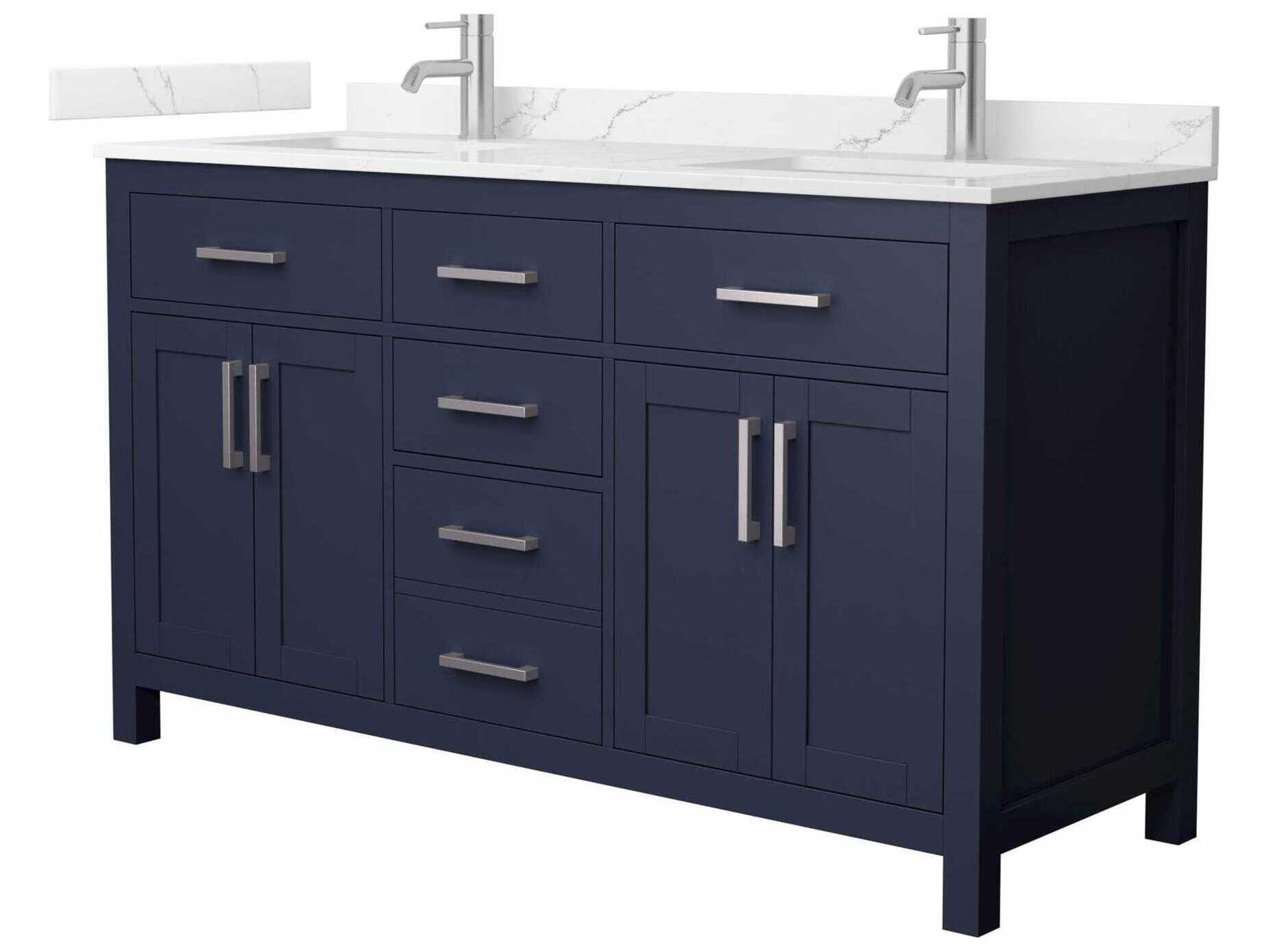 Wyndham Collection Beckett 60" Dark Blue Vanity
