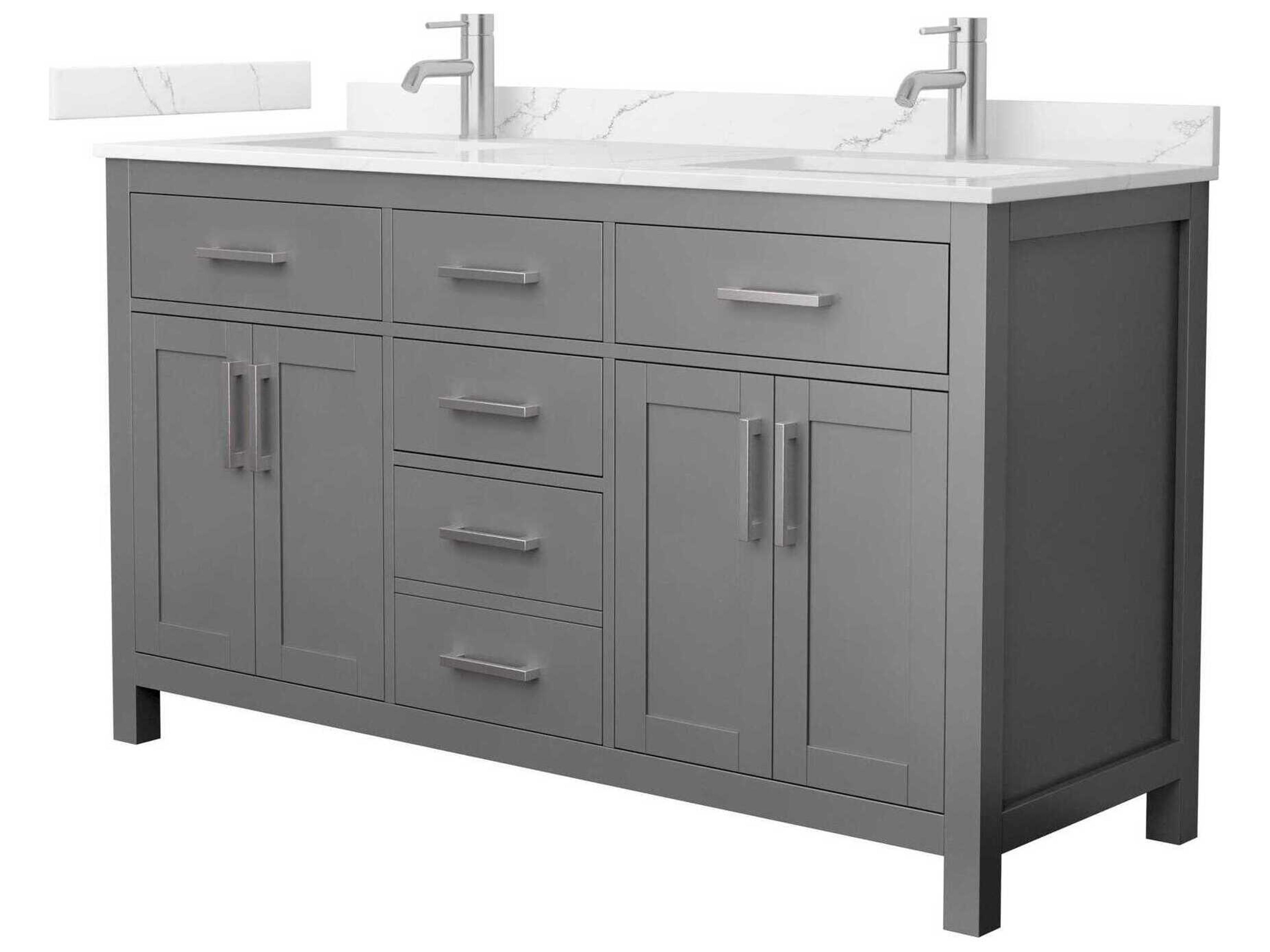 Wyndham Collection Beckett 60" Dark Gray Vanity