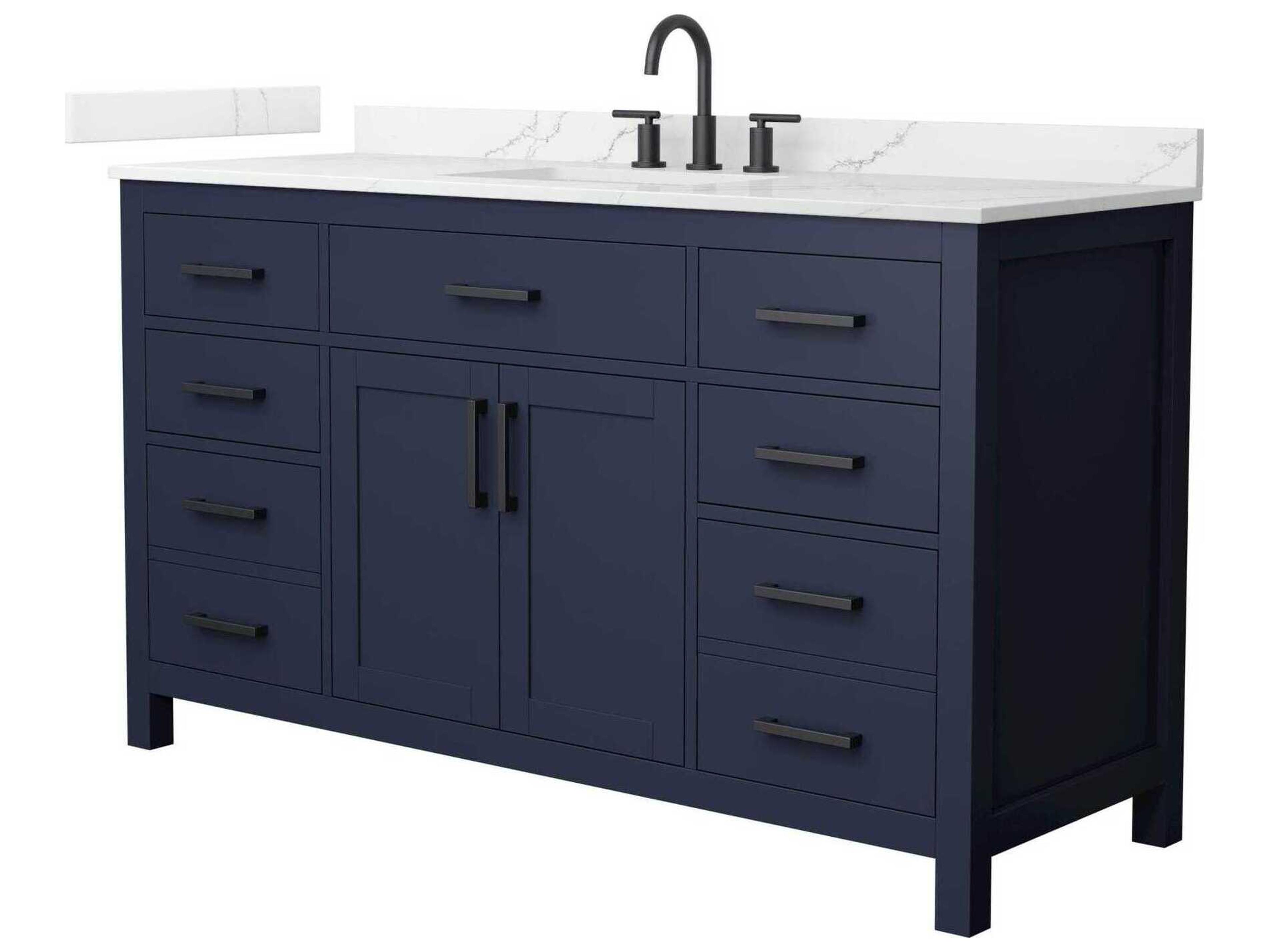 Wyndham Collection Beckett 60" Dark Blue Vanity