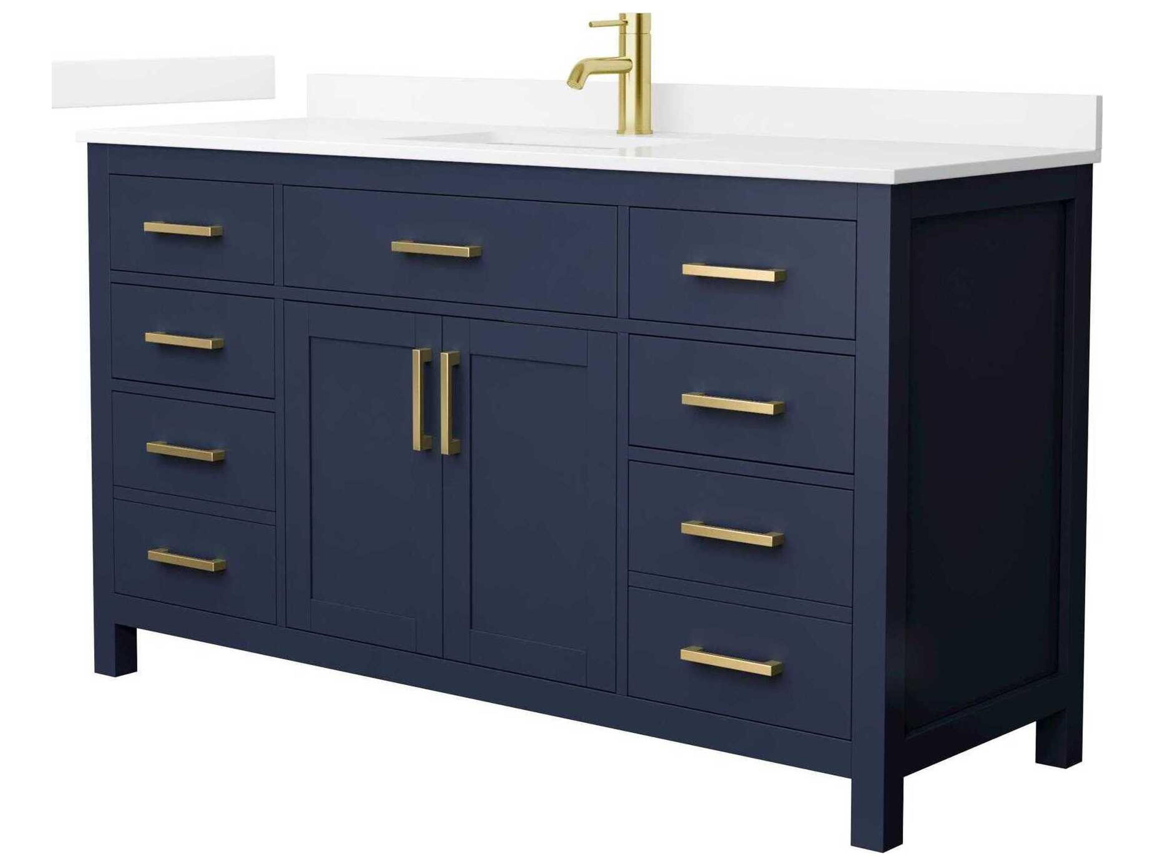 Wyndham Collection Beckett 60" Dark Blue Vanity