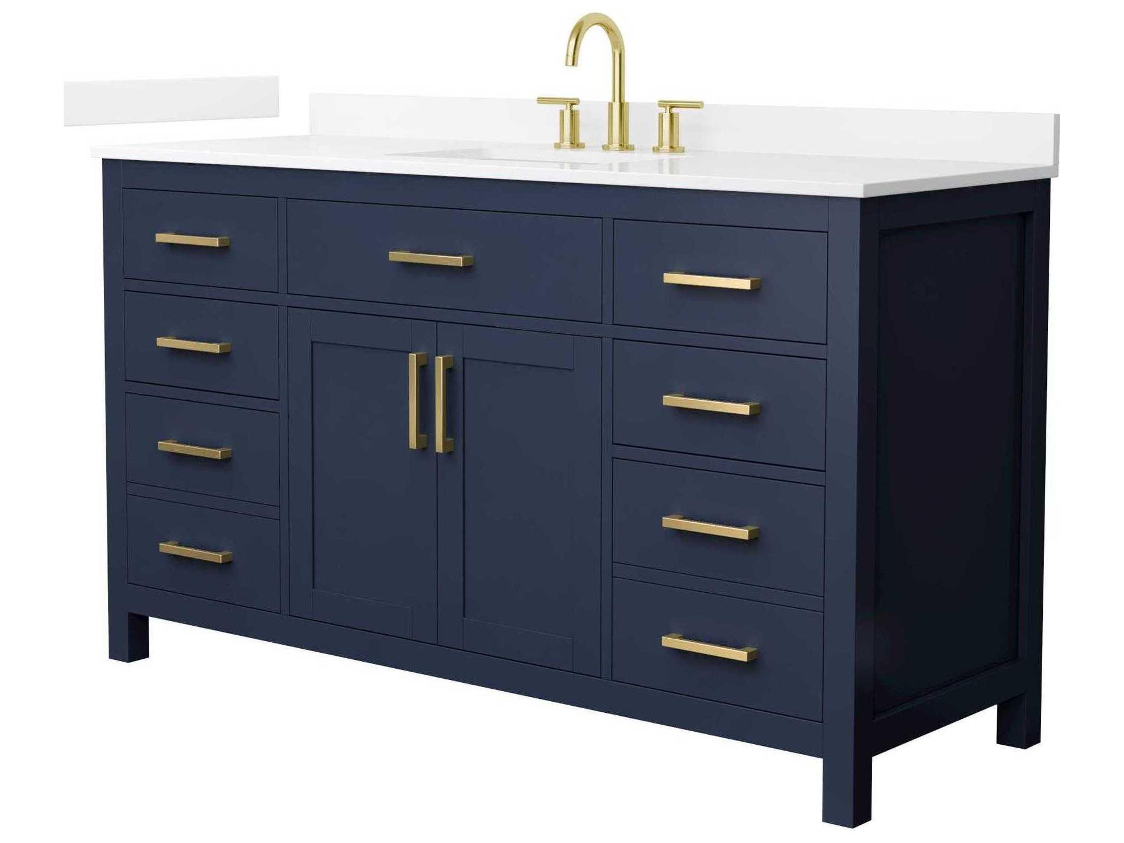 Wyndham Collection Beckett 60" Dark Blue Vanity