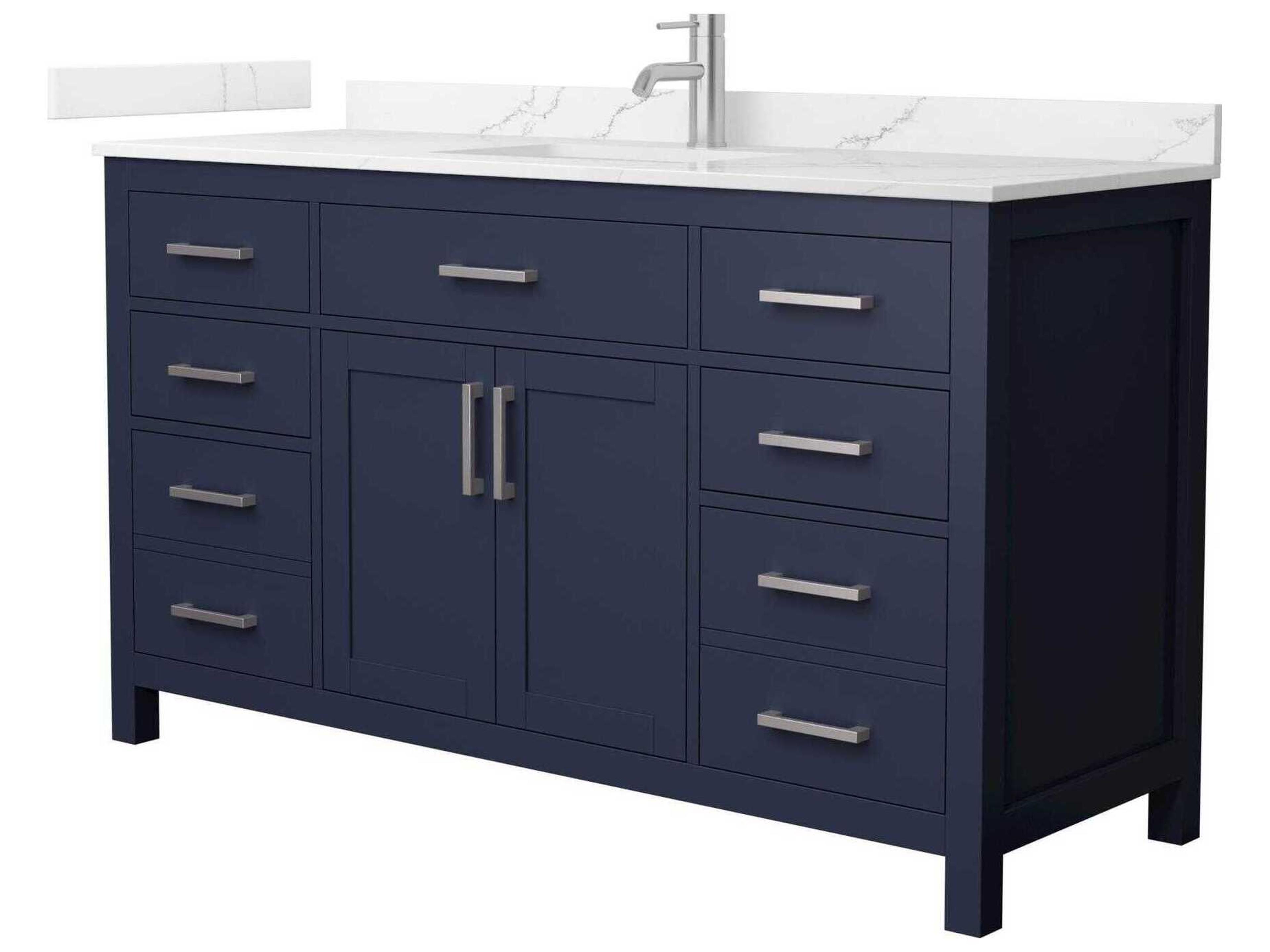 Wyndham Collection Beckett 60" Dark Blue Vanity