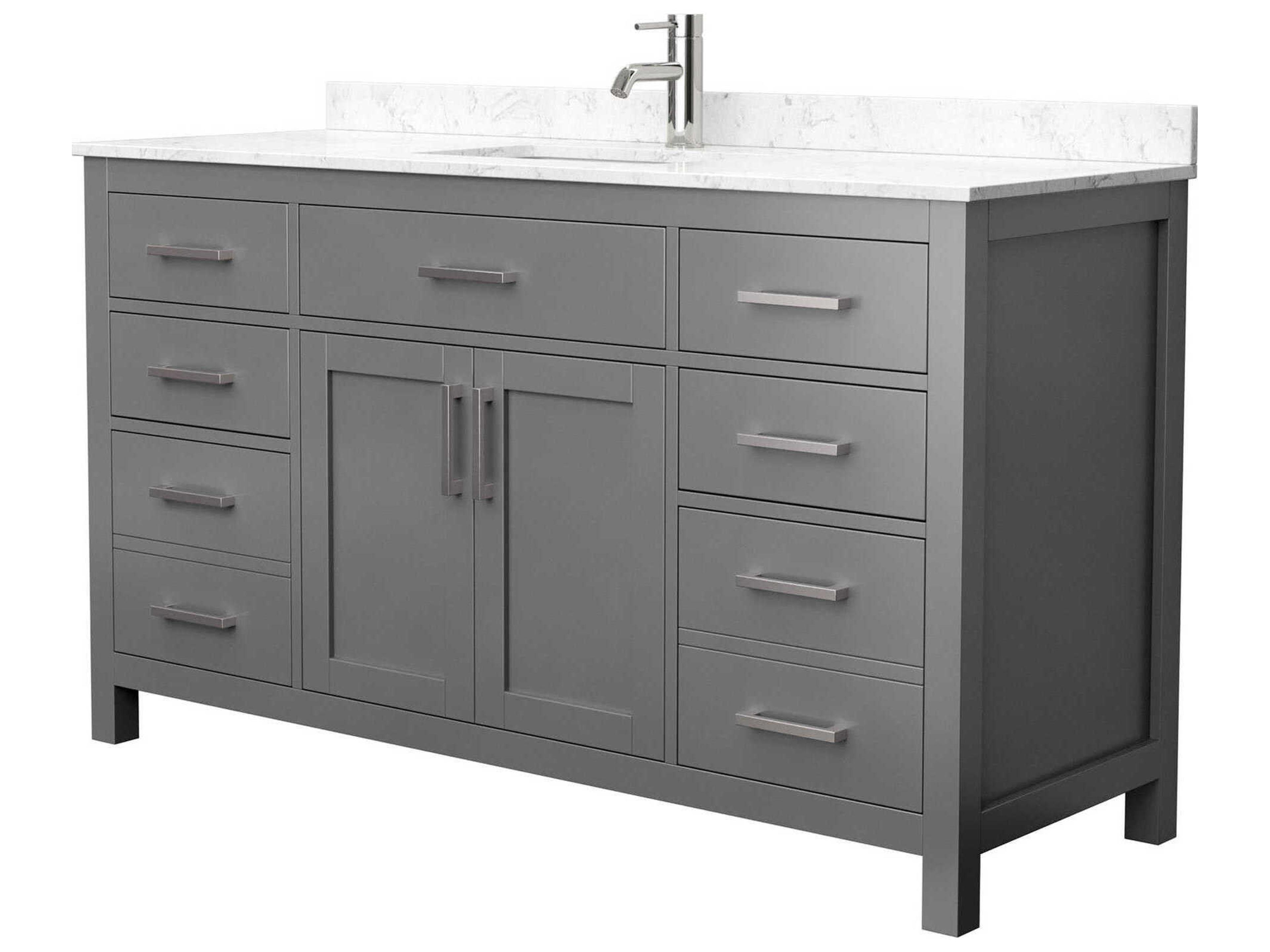 Wyndham Collection Beckett 60" Dark Gray Vanity