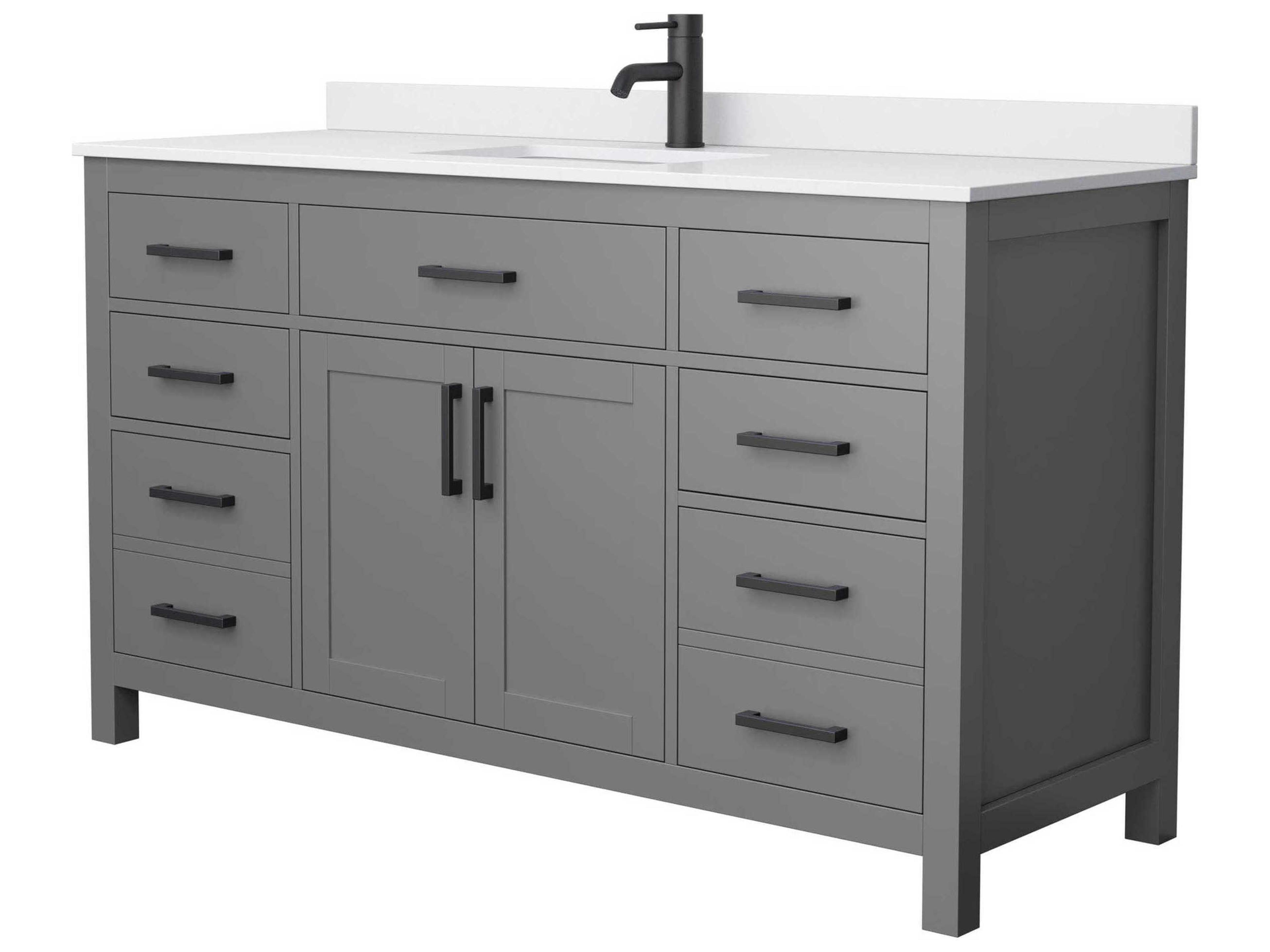 Wyndham Collection Beckett 60" Dark Gray Vanity