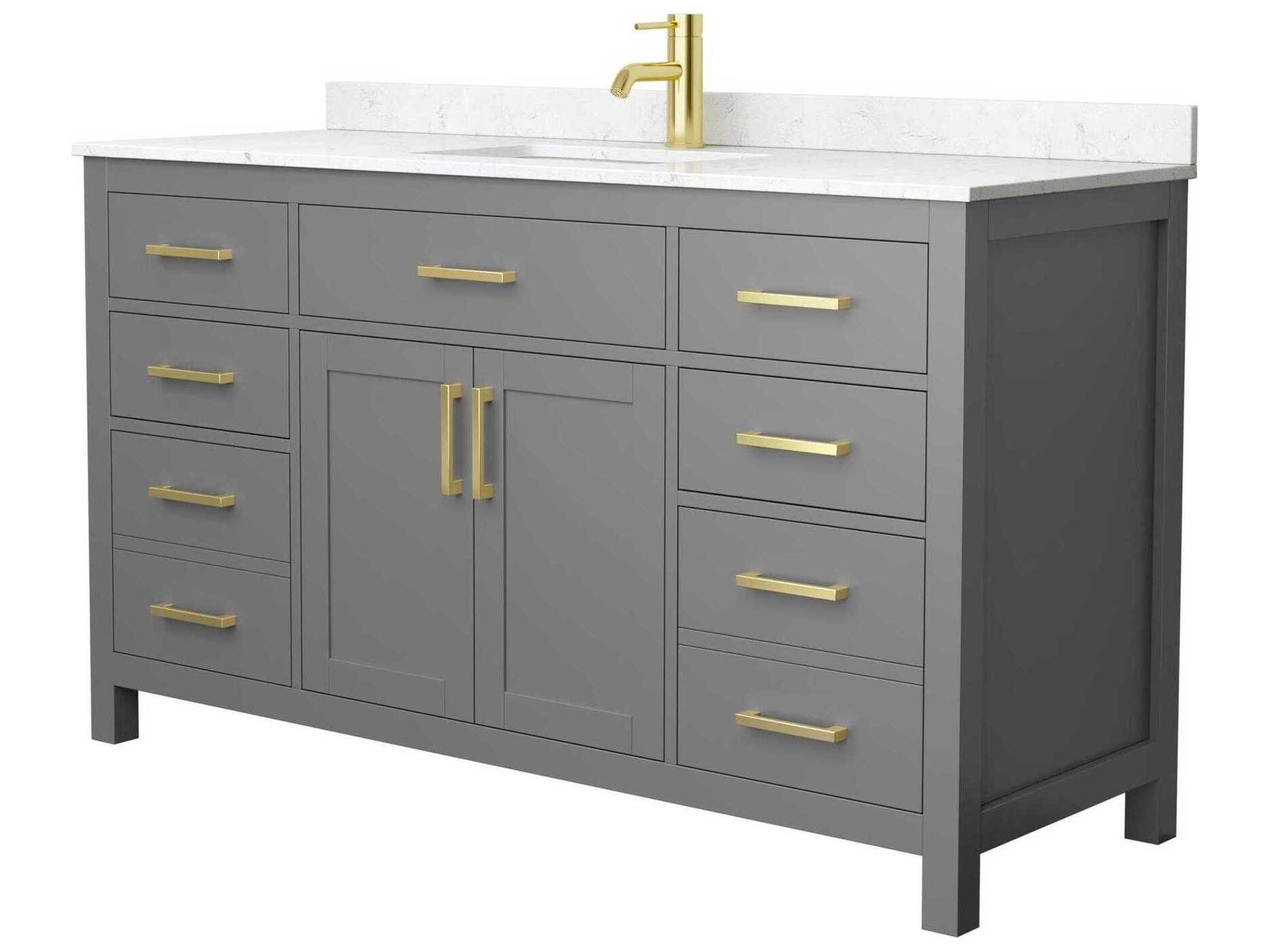 Wyndham Collection Beckett 60" Dark Gray Vanity