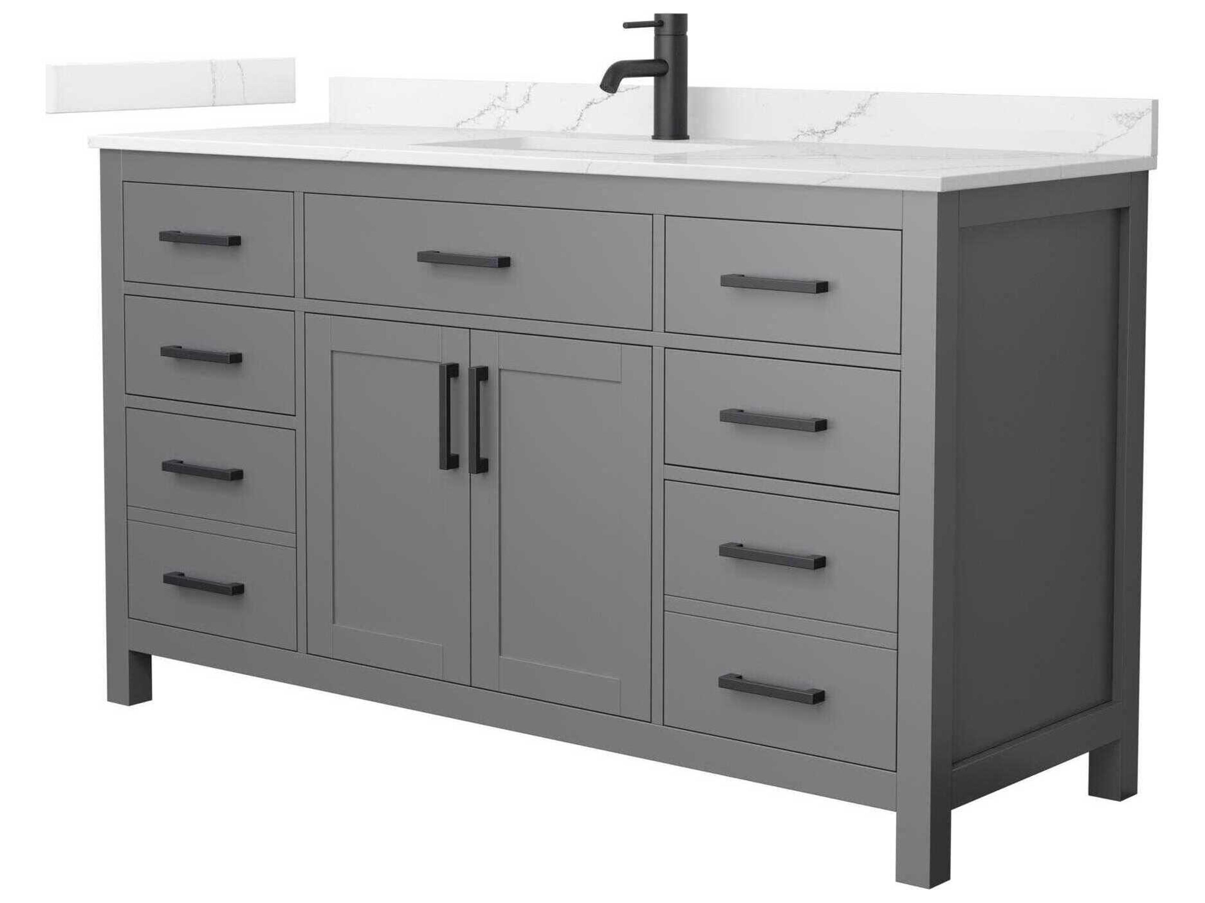 Wyndham Collection Beckett 60" Dark Gray Vanity