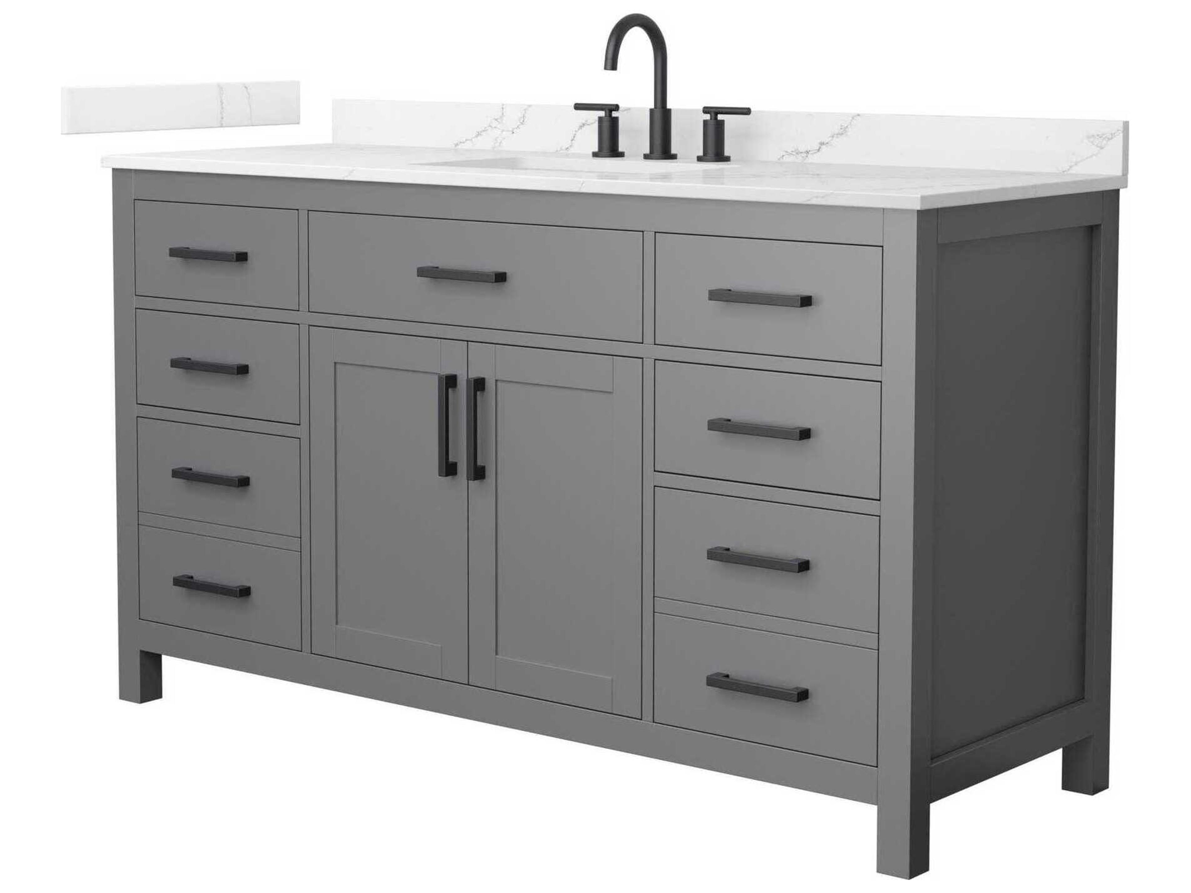 Wyndham Collection Beckett 60" Dark Gray Vanity