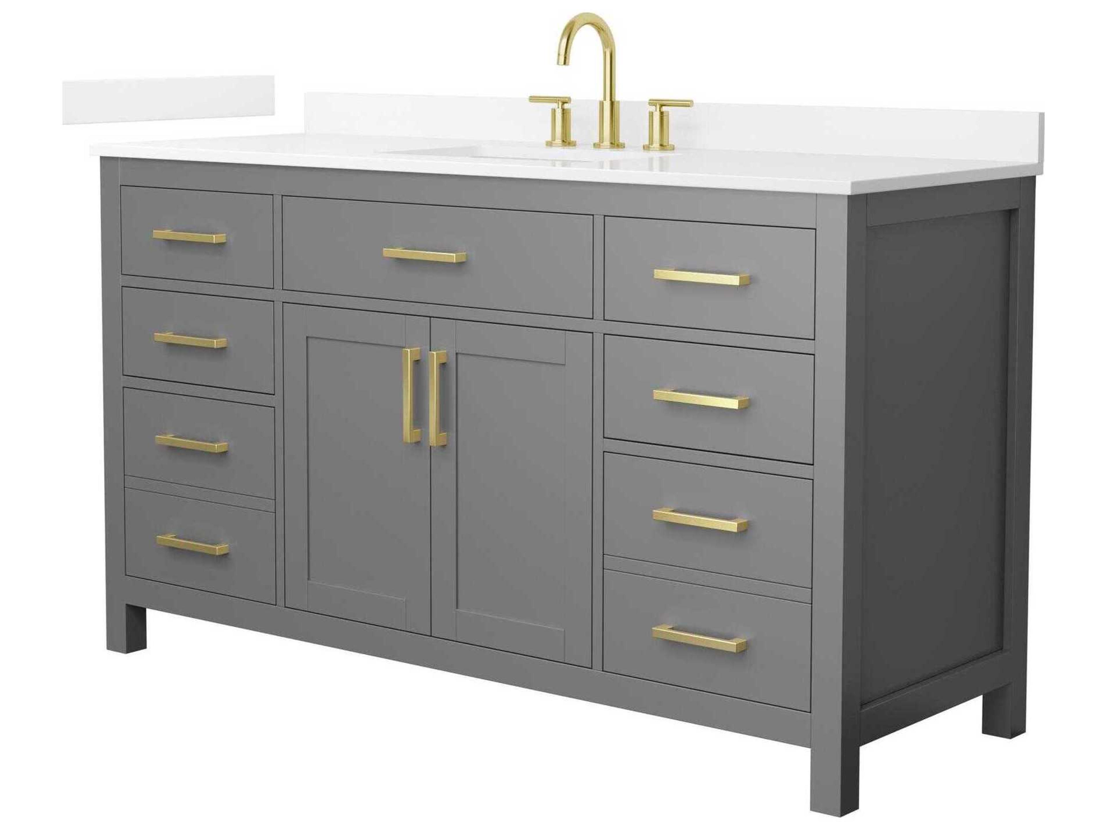 Wyndham Collection Beckett 60" Dark Gray Vanity