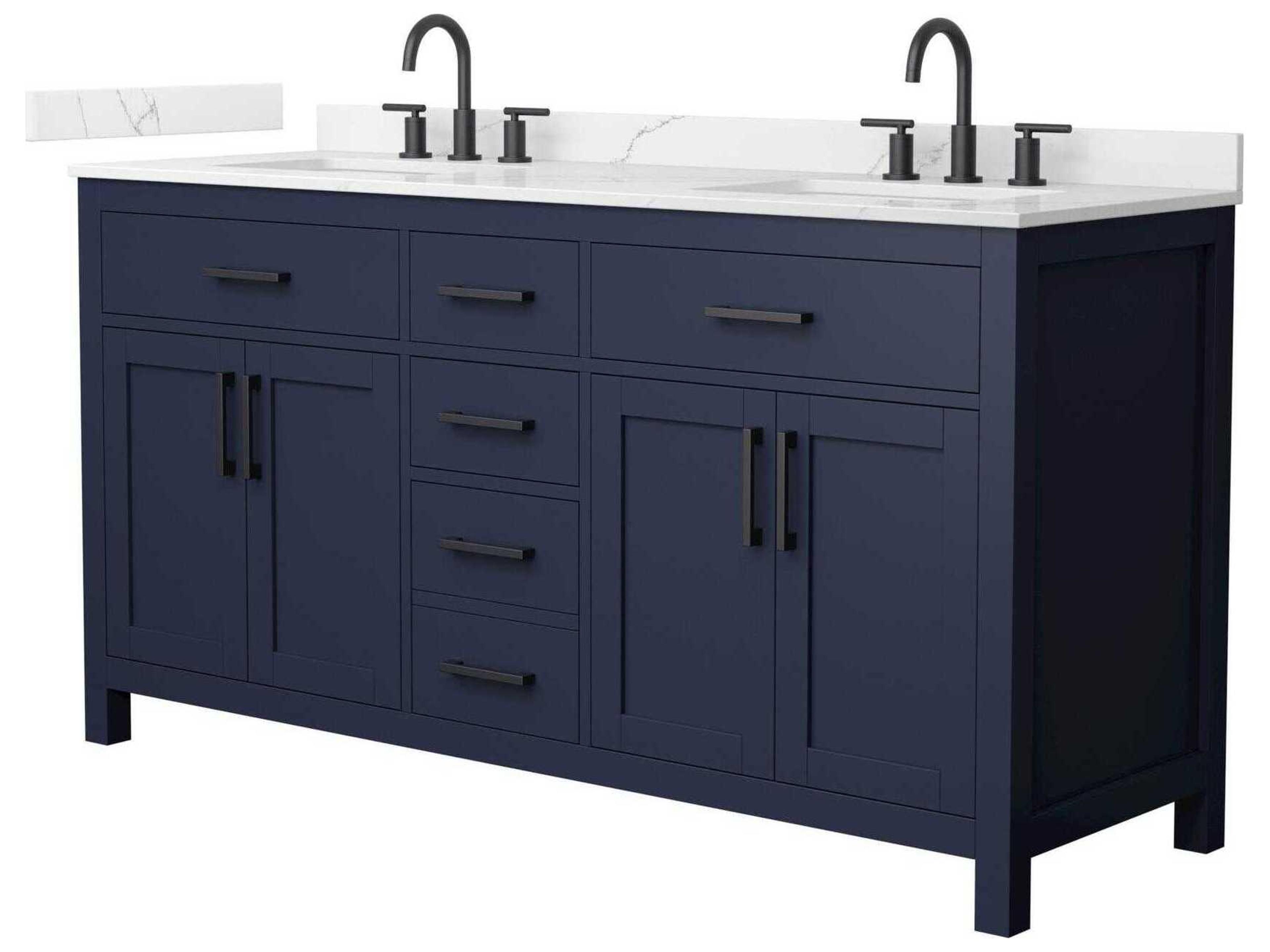 Wyndham Collection Beckett 66" Dark Blue Vanity