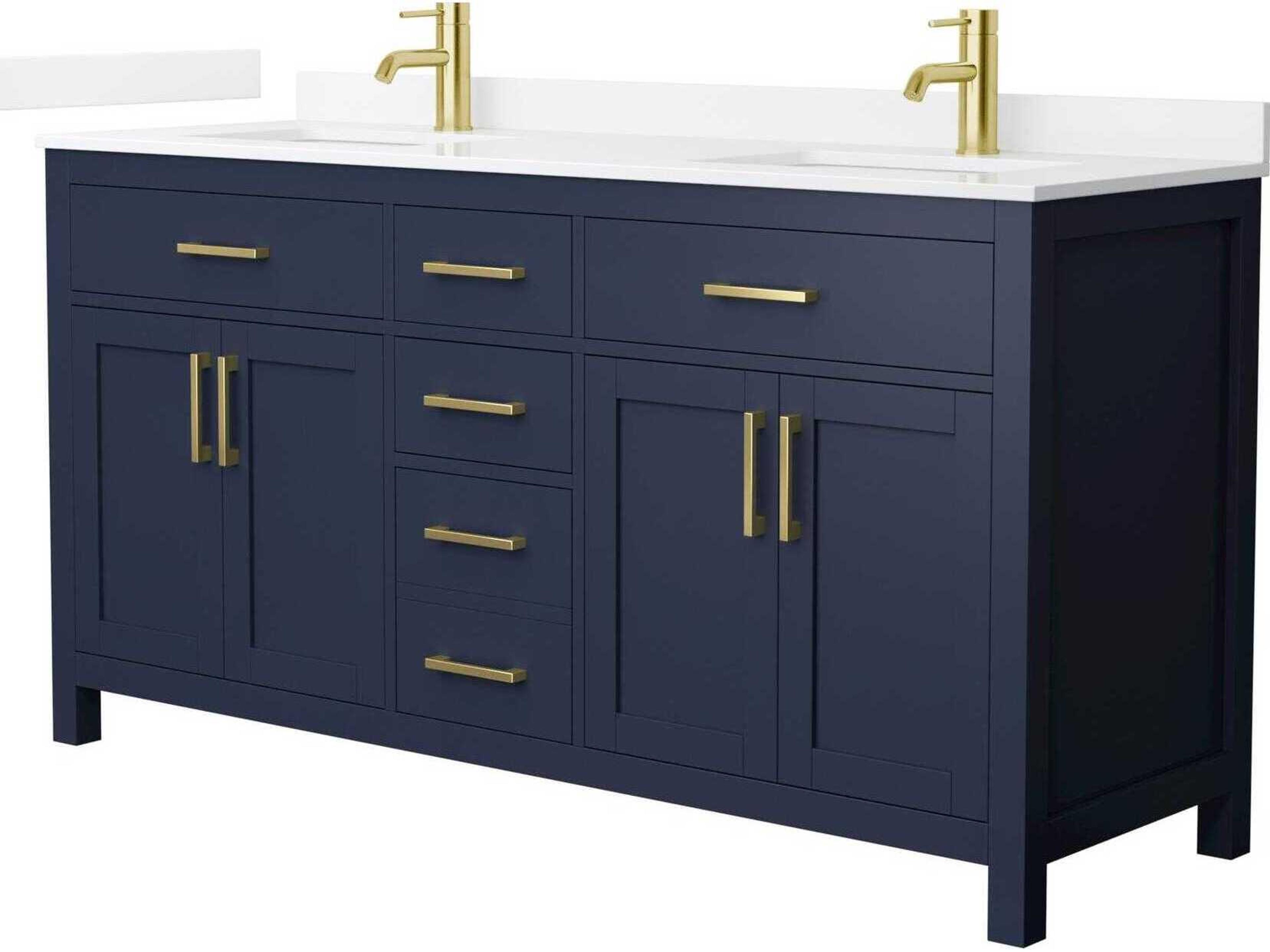 Wyndham Collection Beckett 66" Dark Blue Vanity