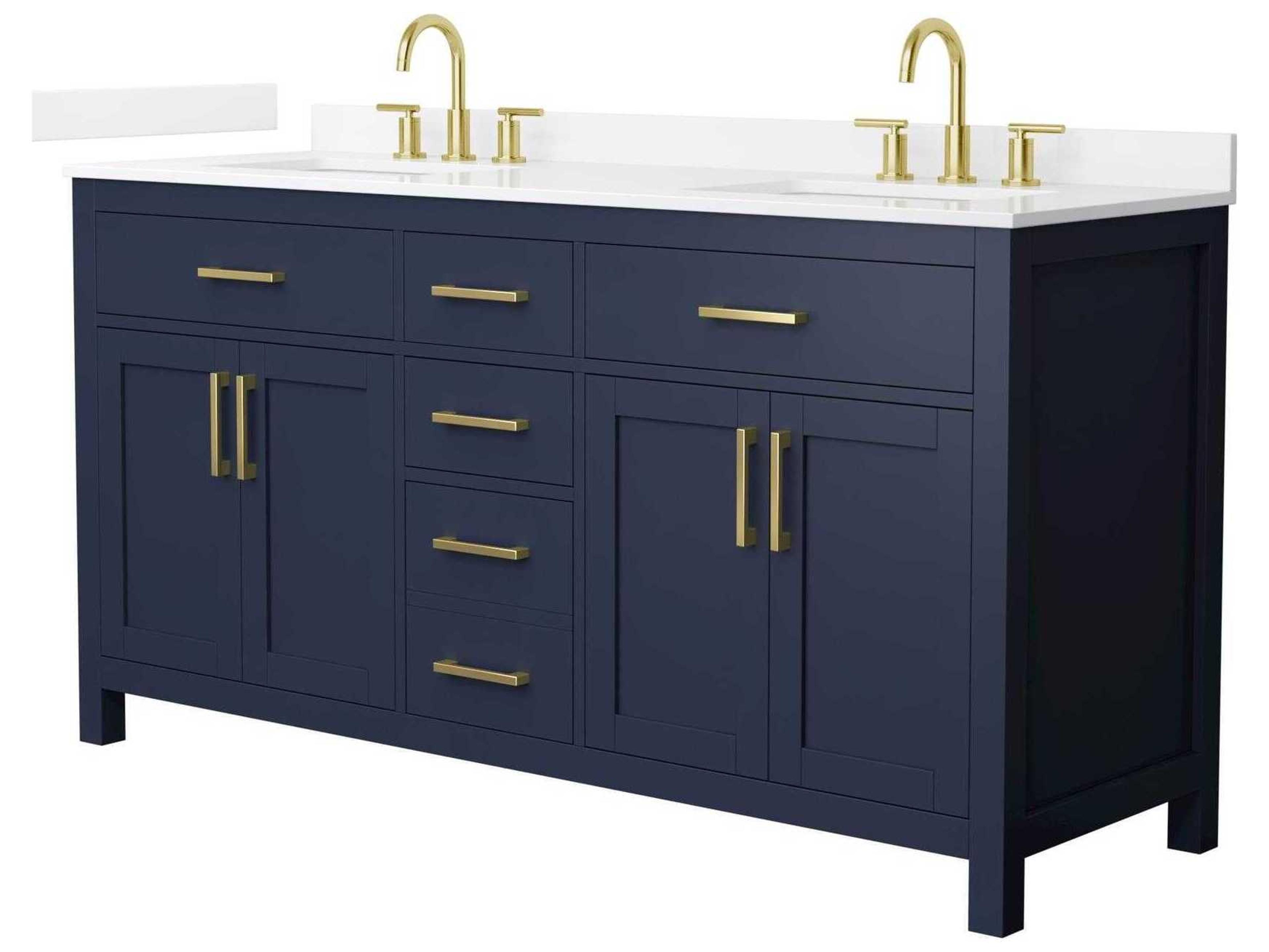 Wyndham Collection Beckett 66" Dark Blue Vanity