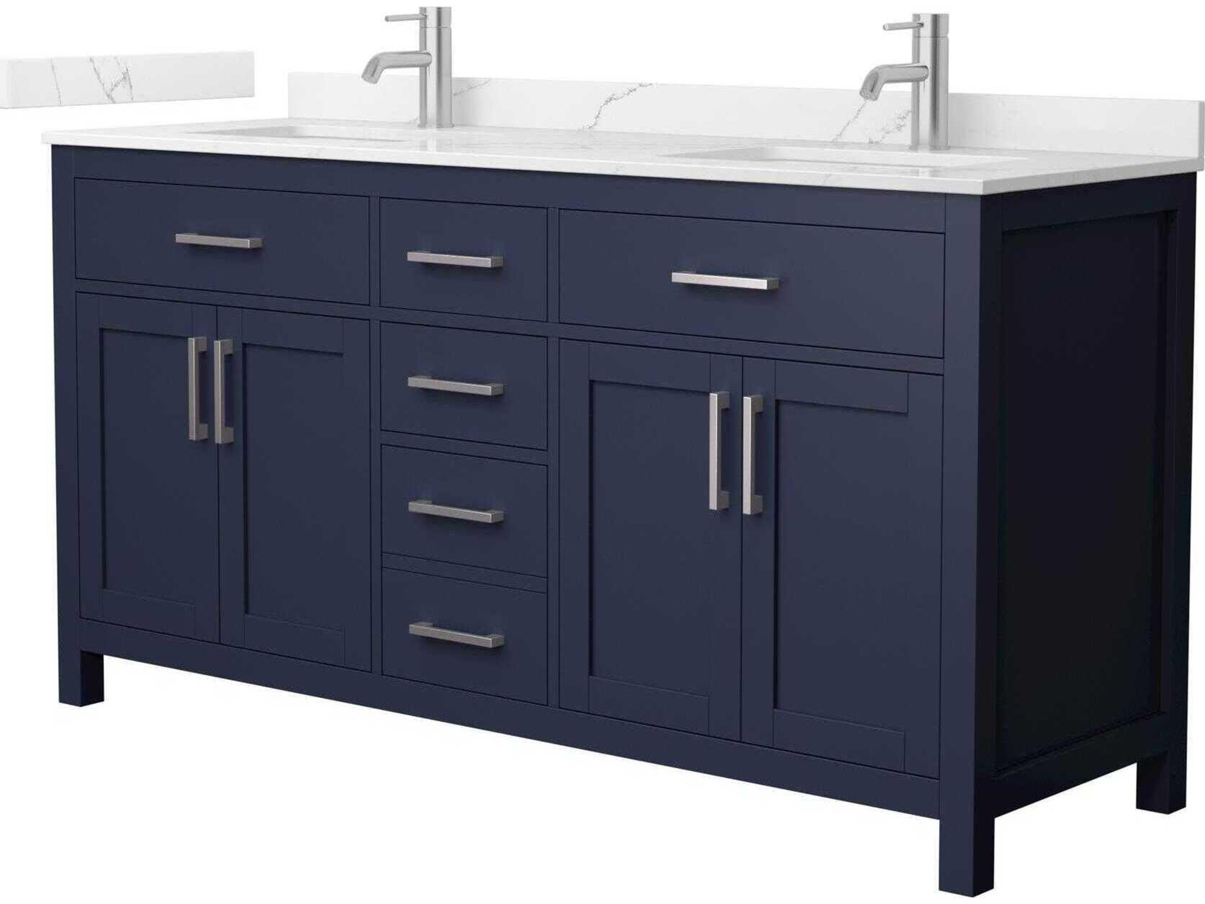 Wyndham Collection Beckett 66" Dark Blue Vanity