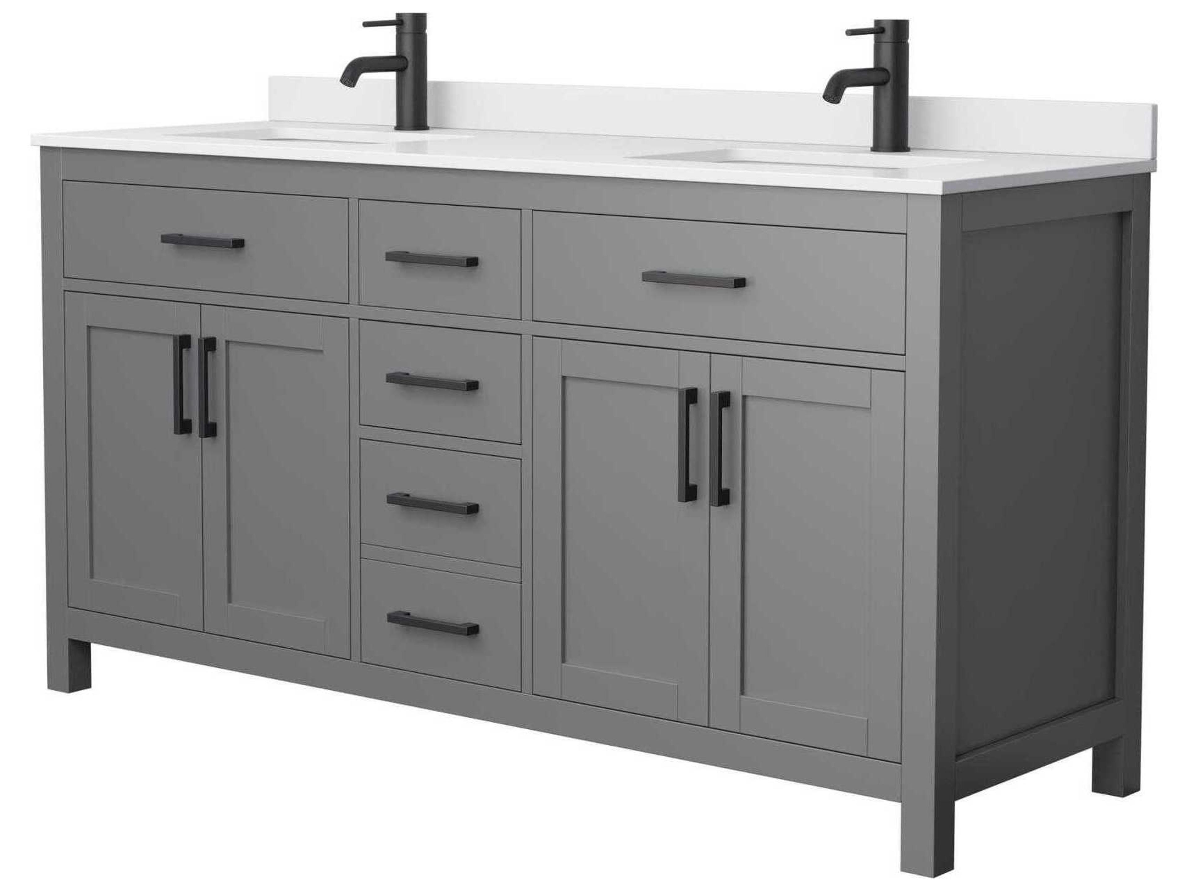 Wyndham Collection Beckett 66" Dark Gray Vanity