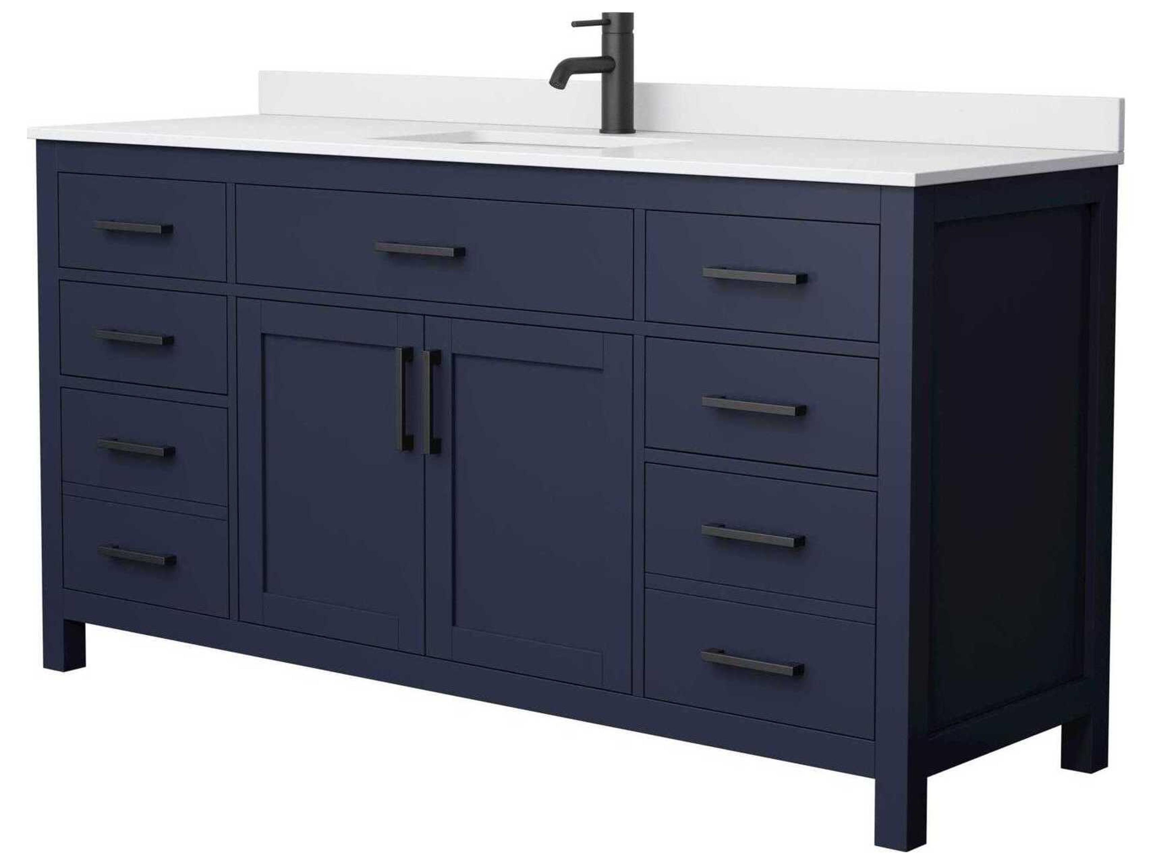 Wyndham Collection Beckett 66" Dark Blue Vanity