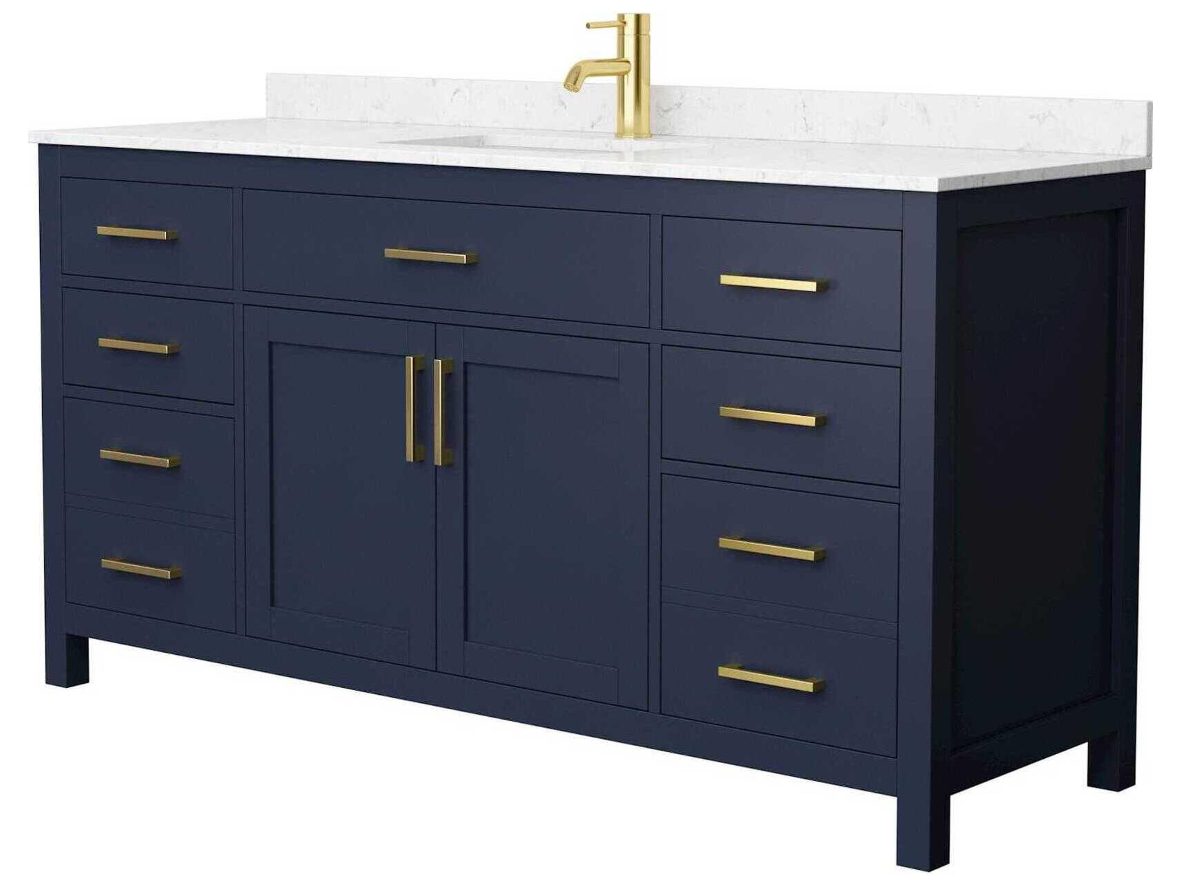 Wyndham Collection Beckett 66" Dark Blue Vanity
