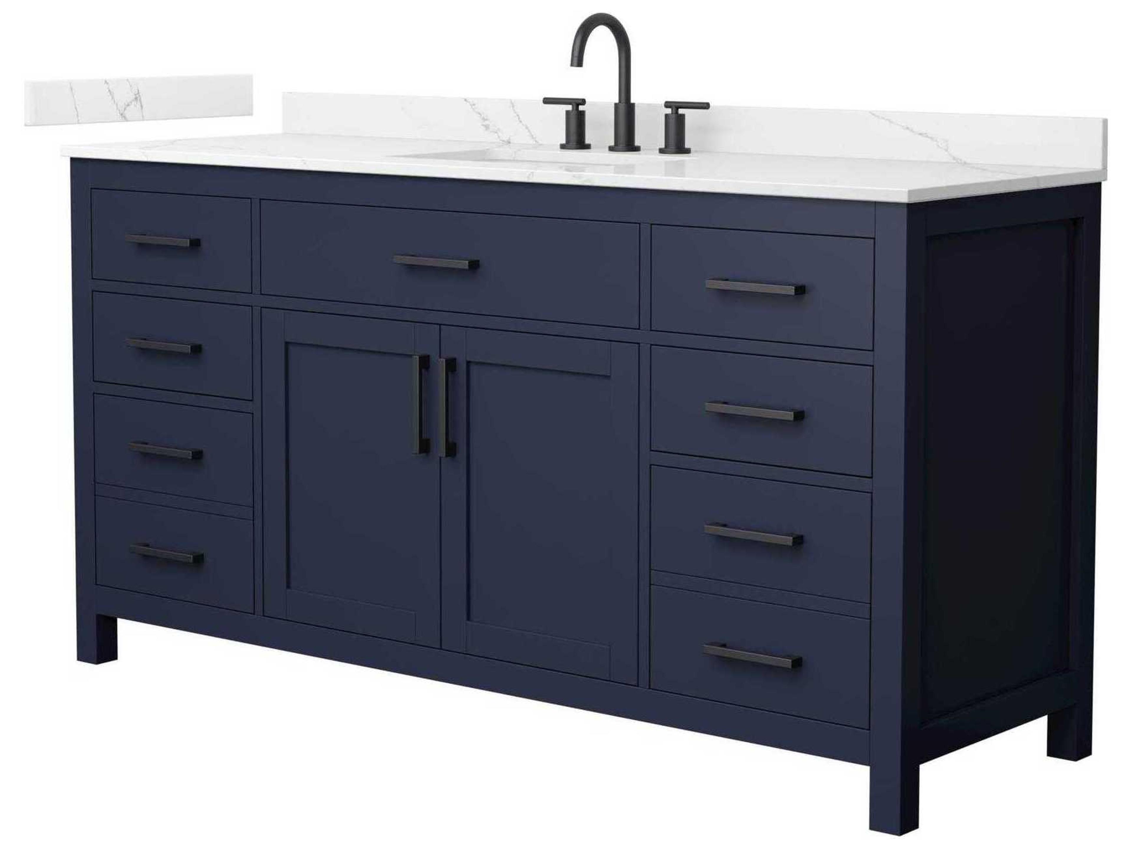 Wyndham Collection Beckett 66" Dark Blue Vanity