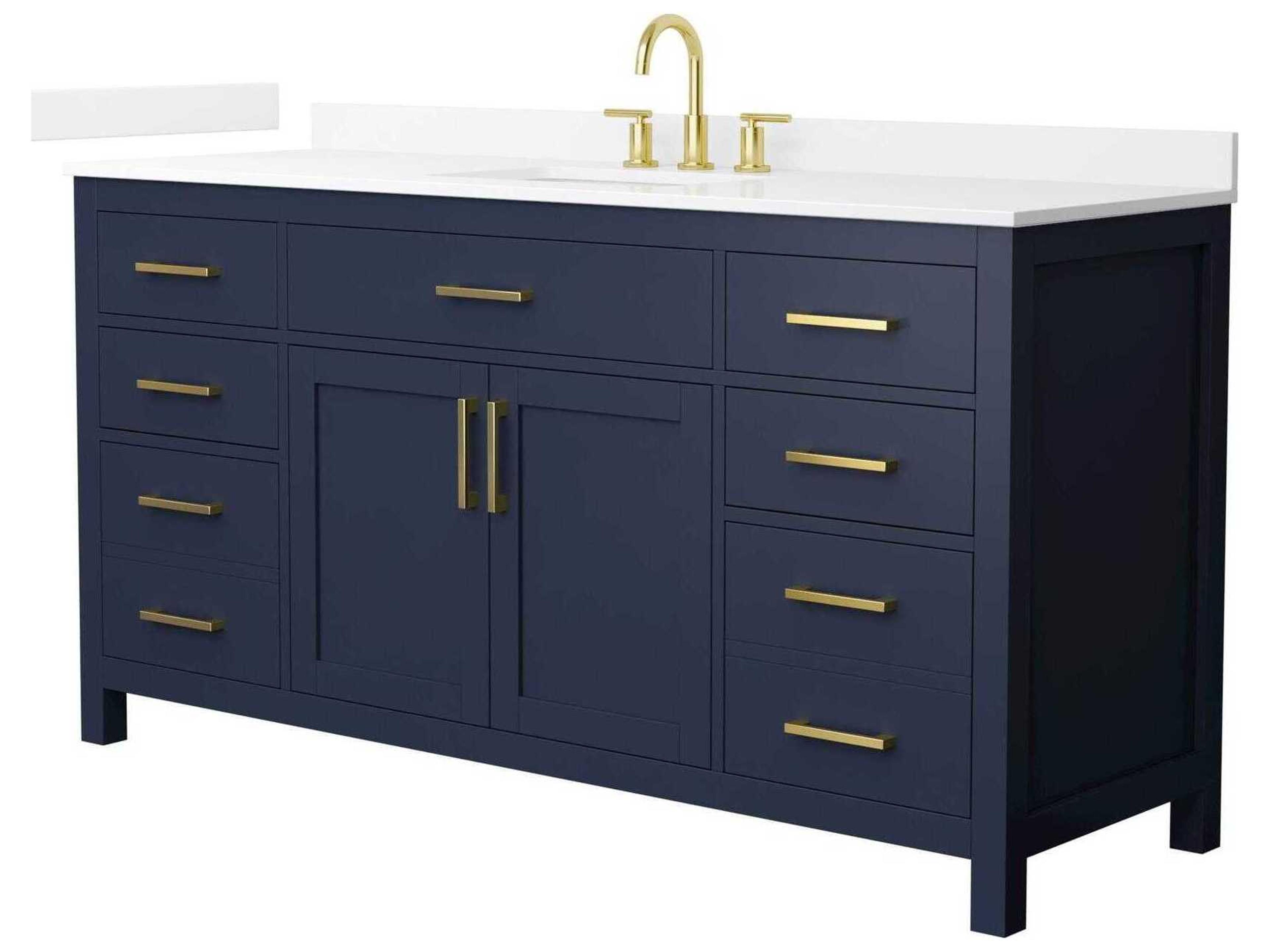 Wyndham Collection Beckett 66" Dark Blue Vanity