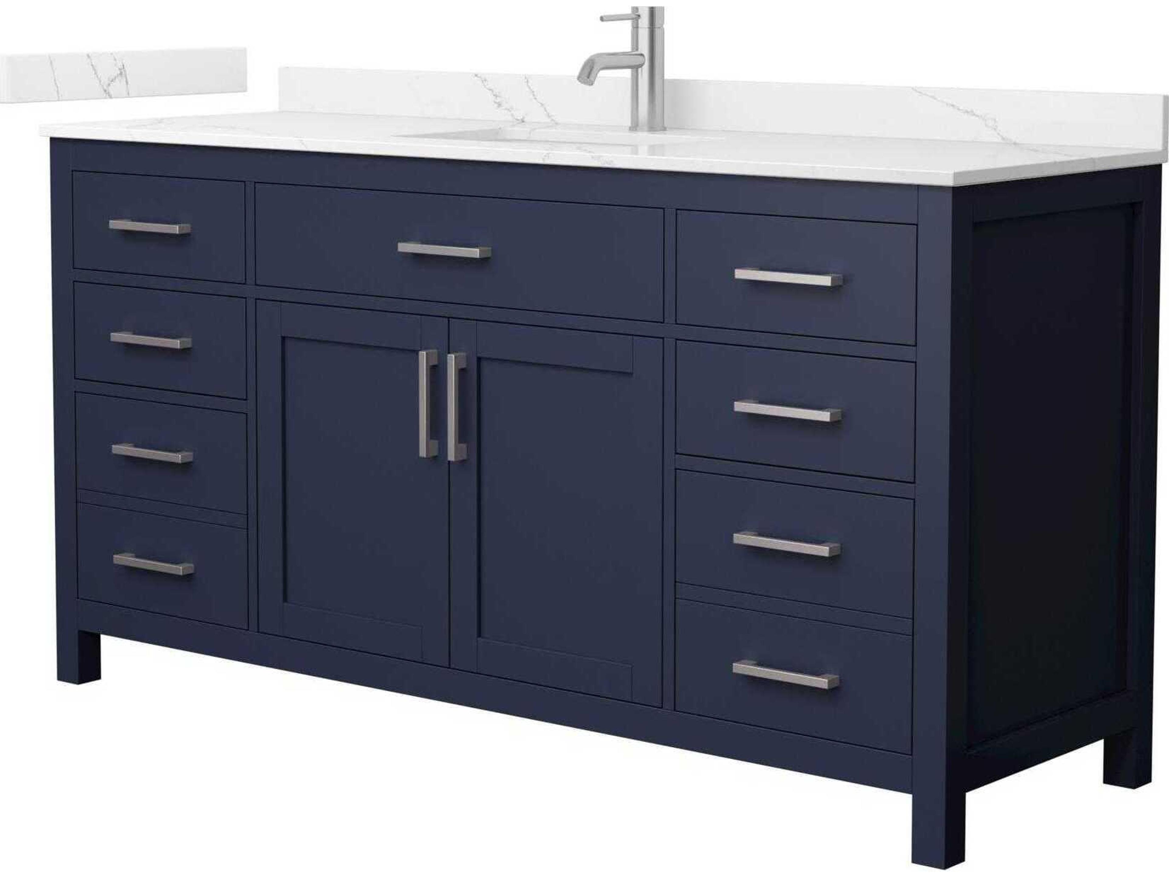 Wyndham Collection Beckett 66" Dark Blue Vanity