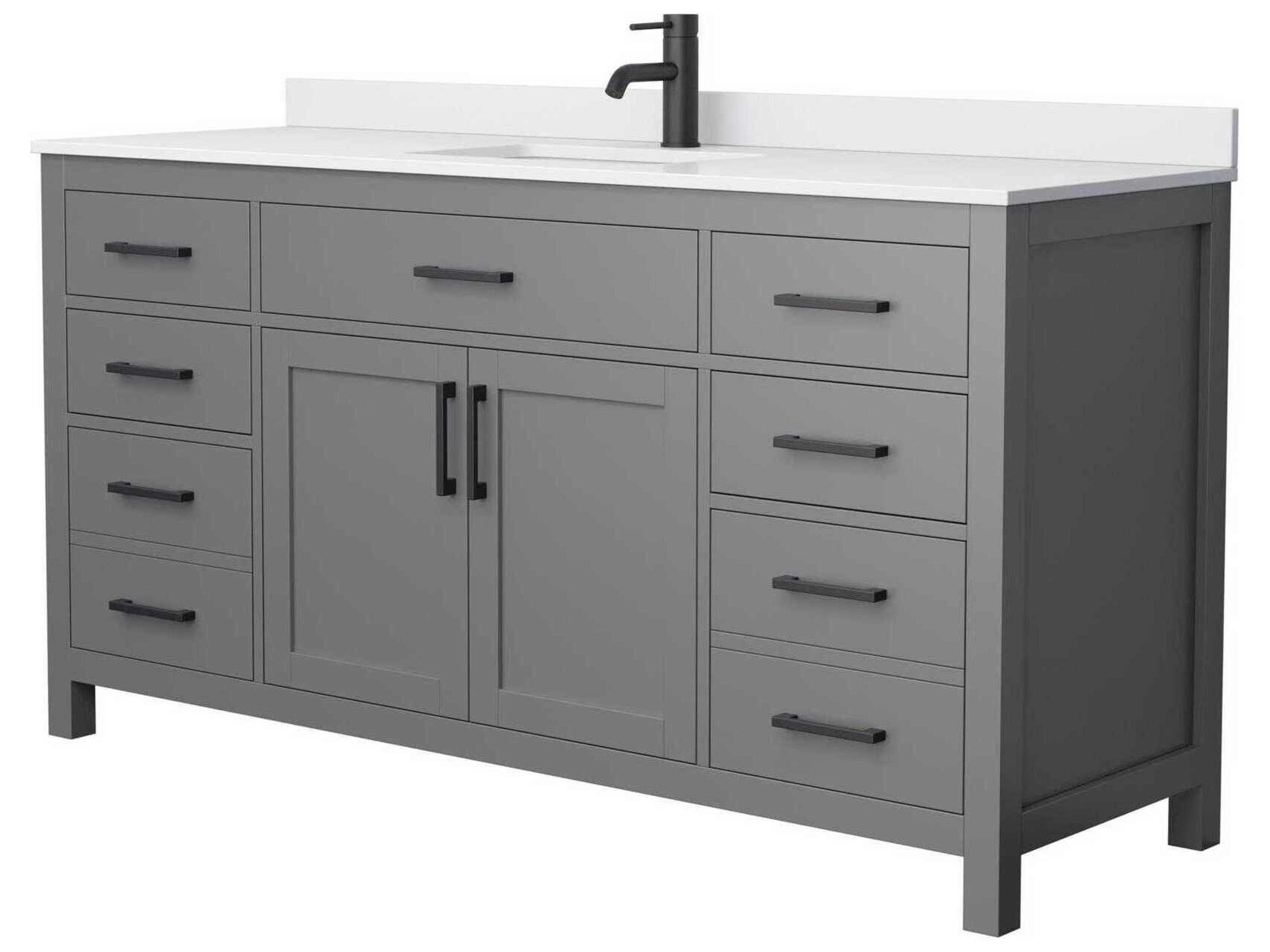Wyndham Collection Beckett 66" Dark Gray Vanity