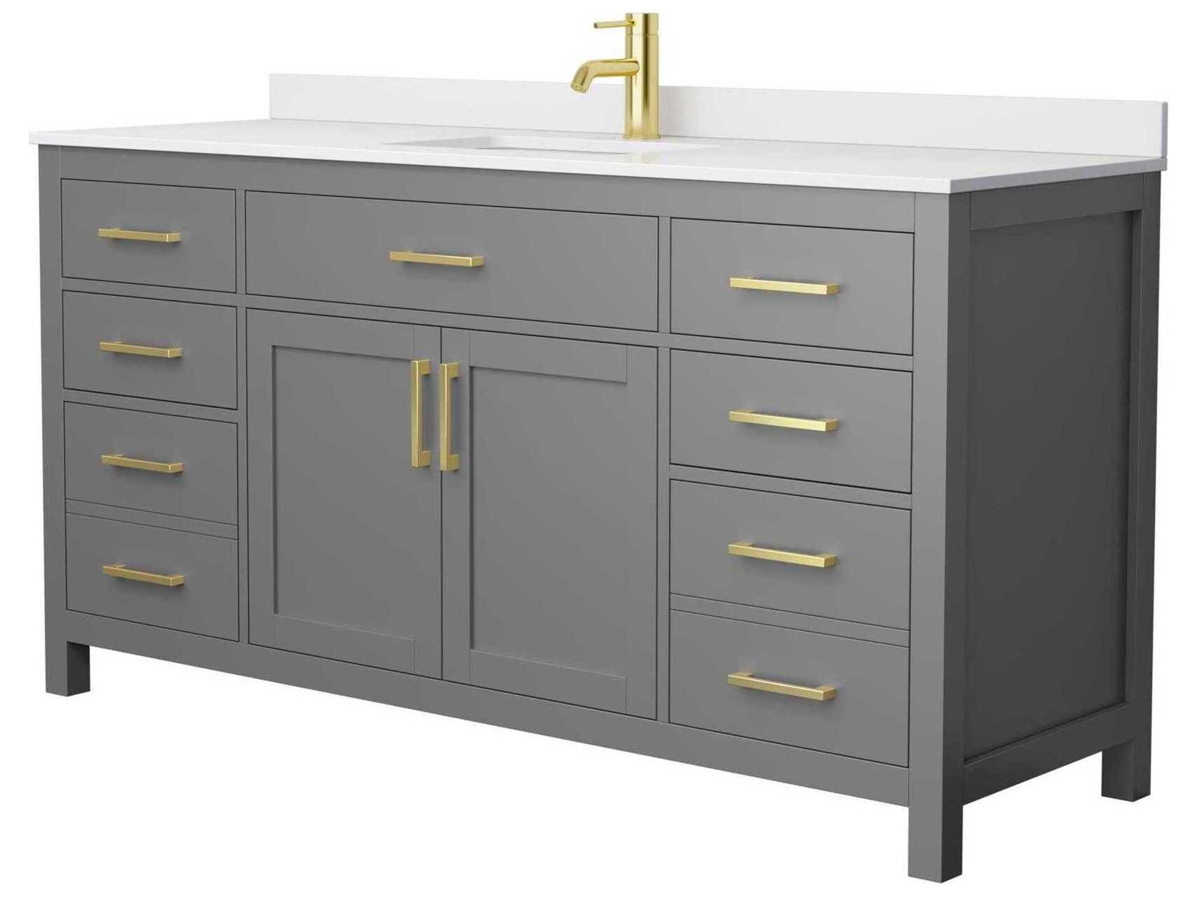 Wyndham Collection Beckett 66" Dark Gray Vanity
