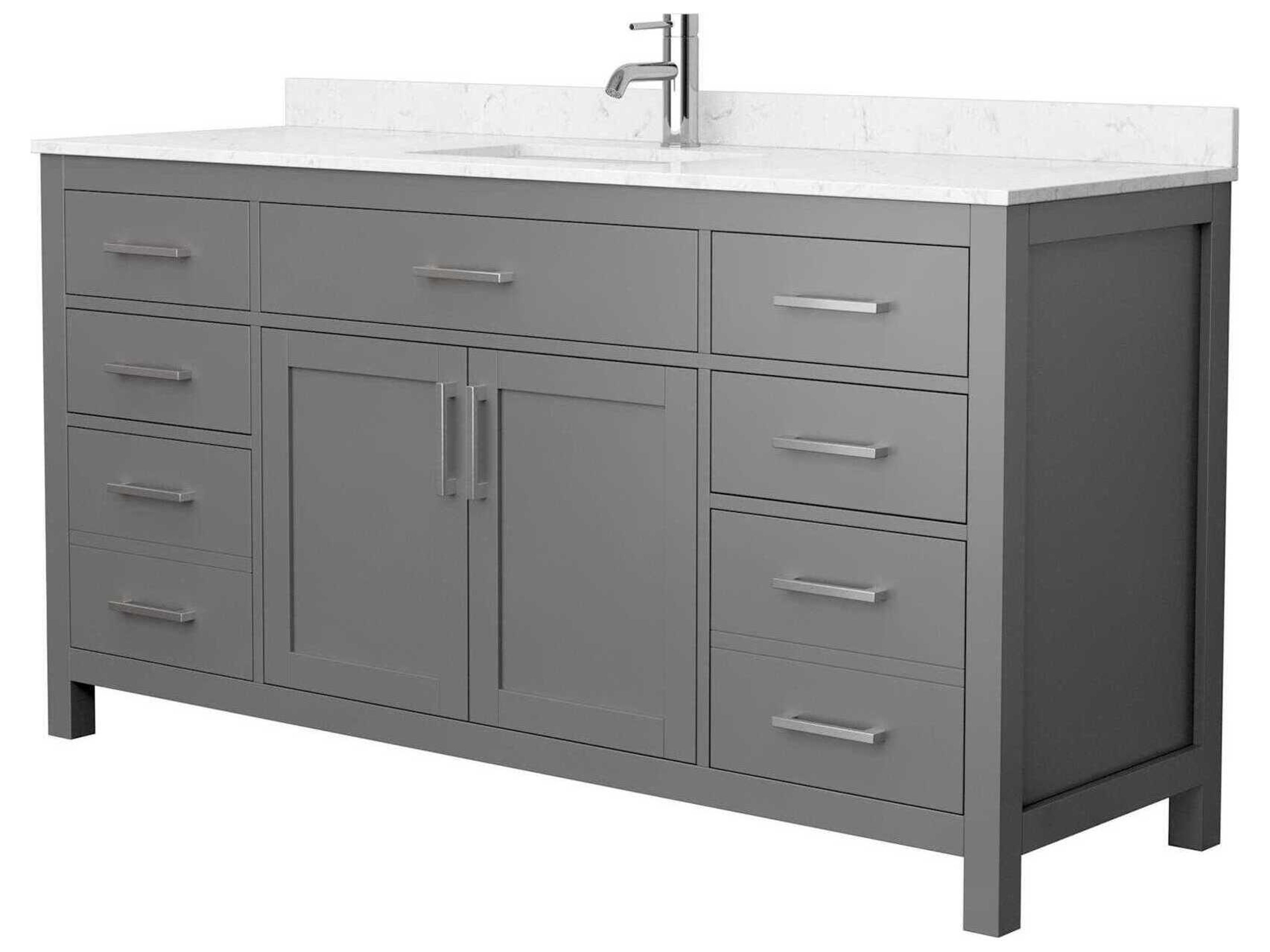 Wyndham Collection Beckett 66" Dark Gray Vanity