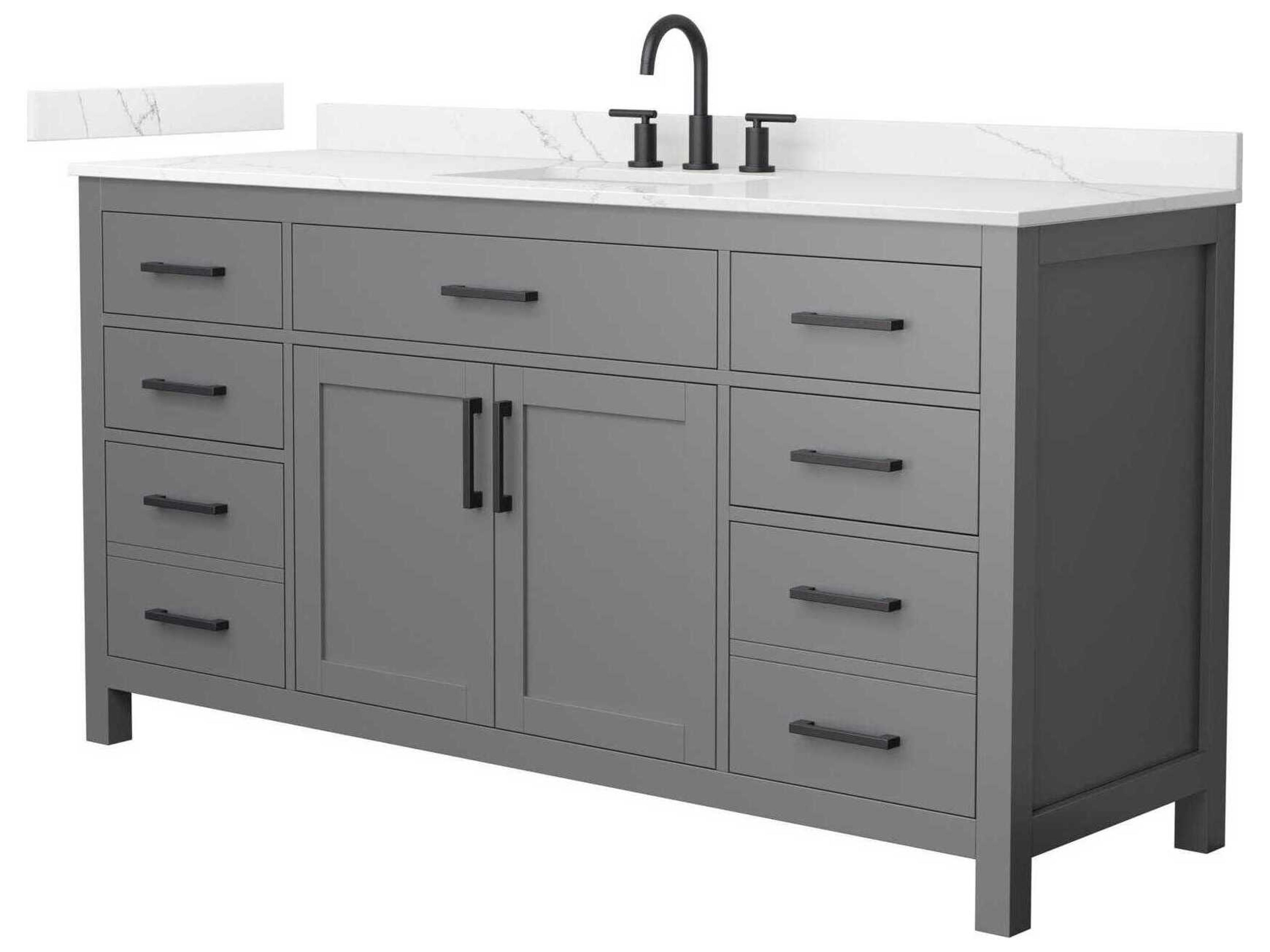 Wyndham Collection Beckett 66" Dark Gray Vanity