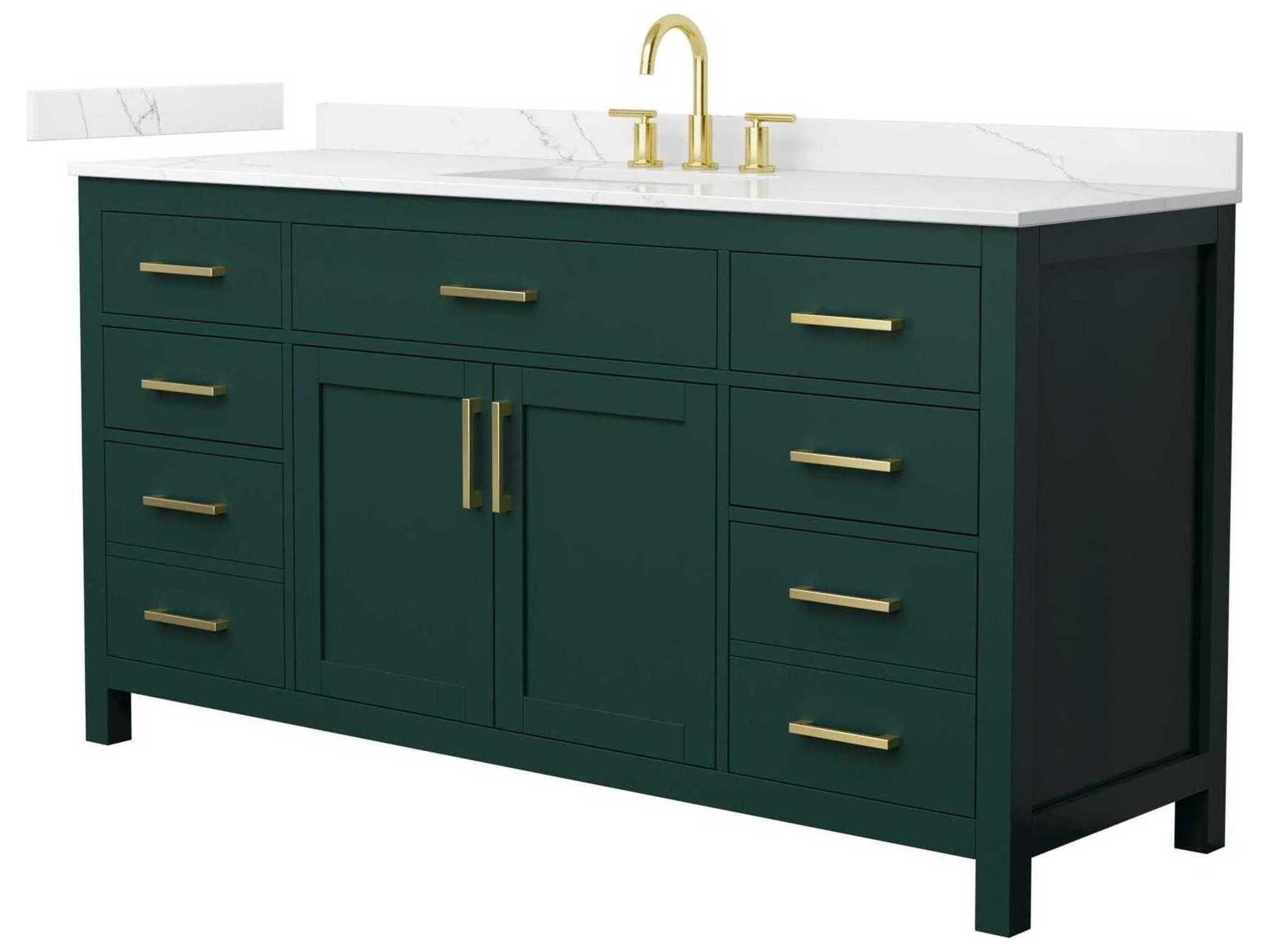 Wyndham Collection Beckett 66" Green Vanity