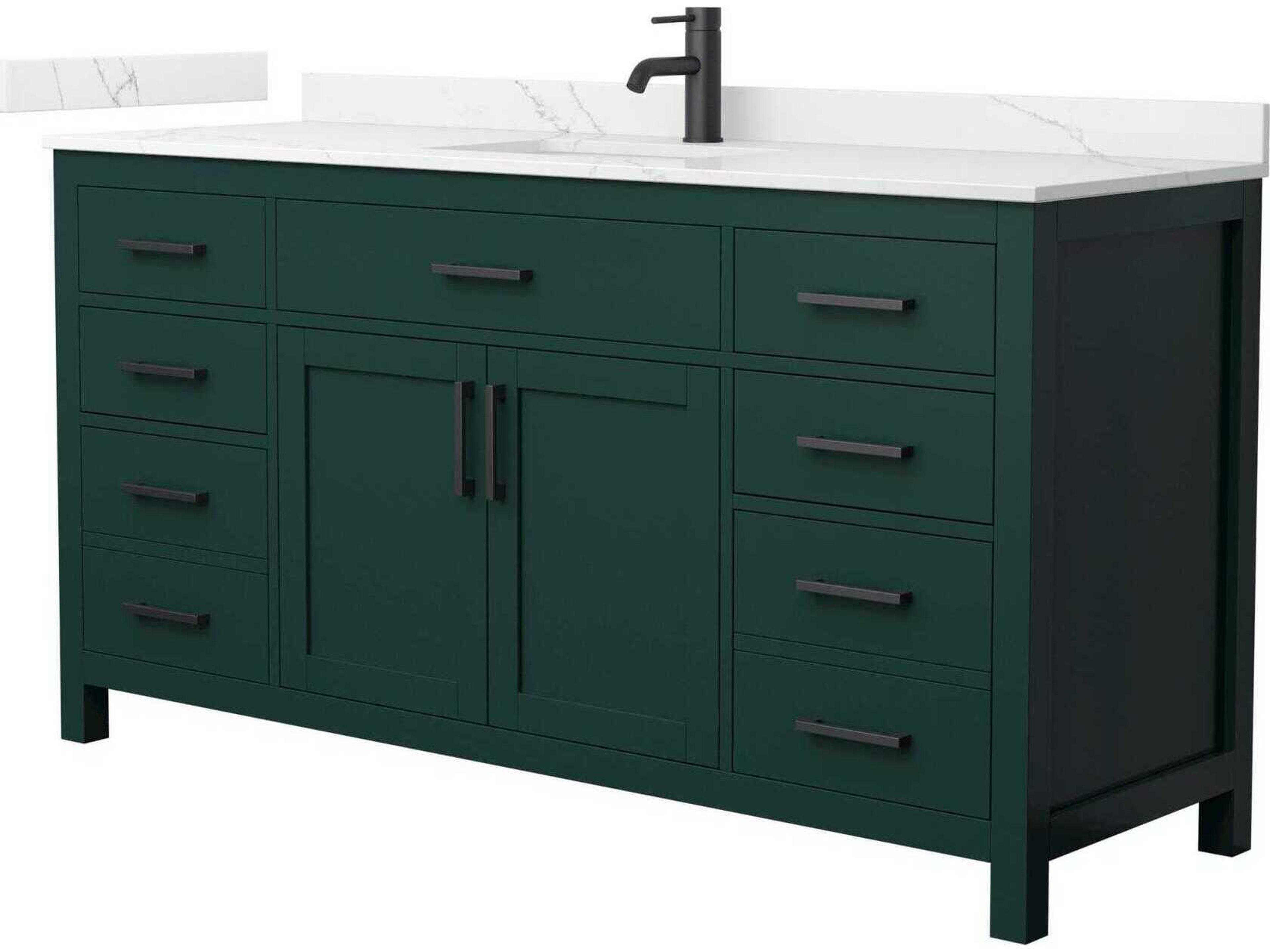 Wyndham Collection Beckett 66" Green Vanity