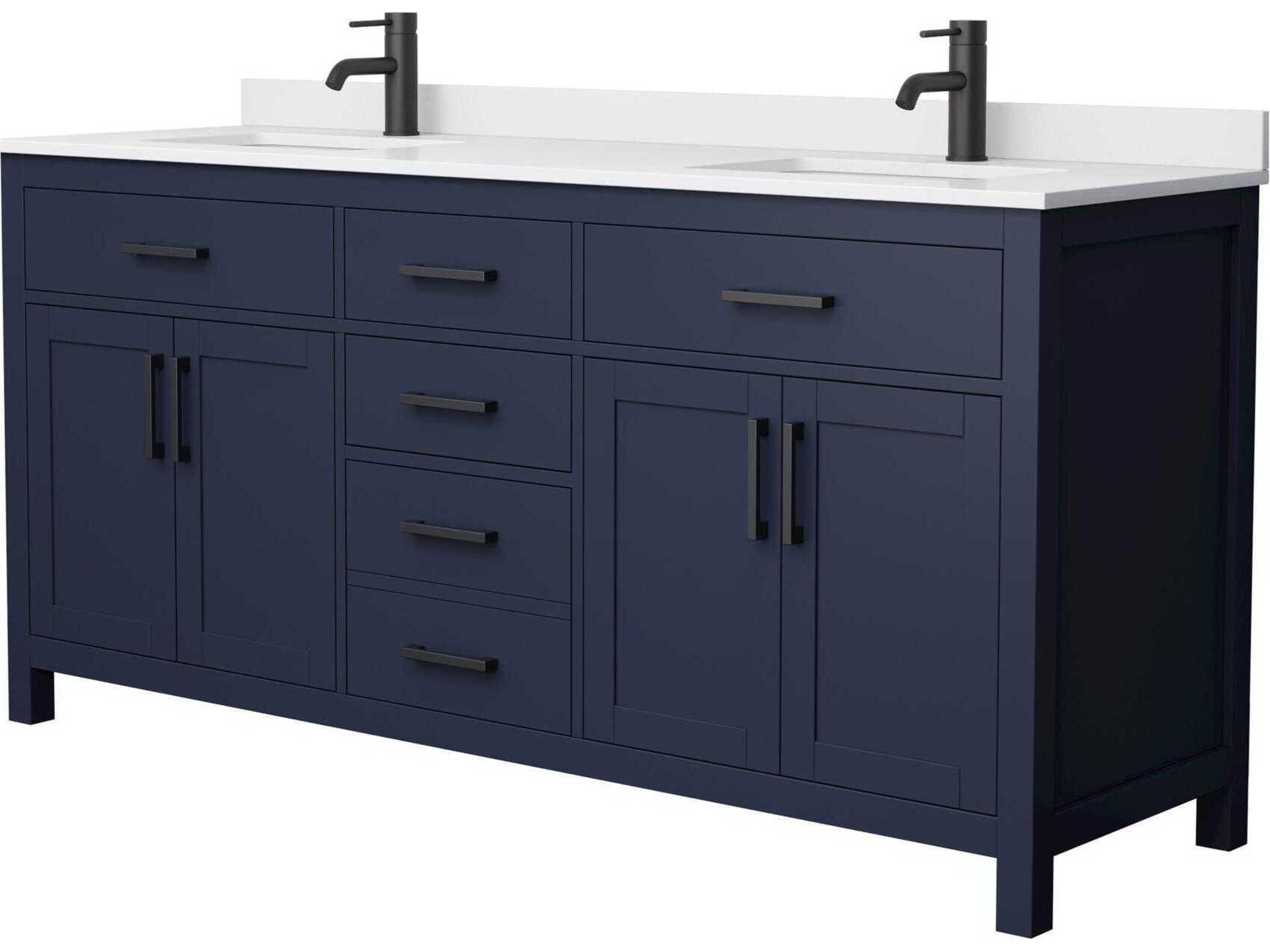 Wyndham Collection Beckett 72" Dark Blue Vanity