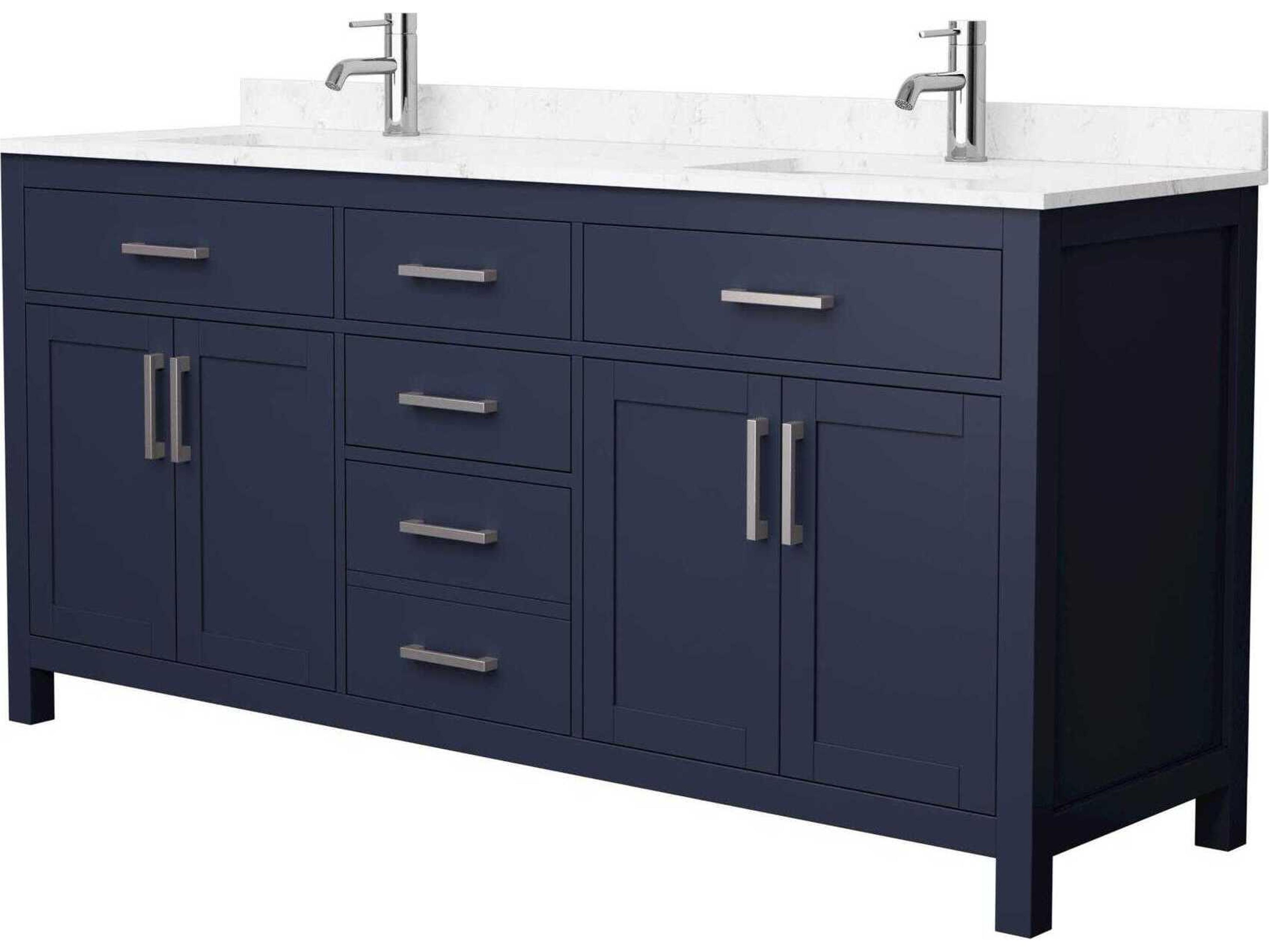 Wyndham Collection Beckett 72" Dark Blue Vanity