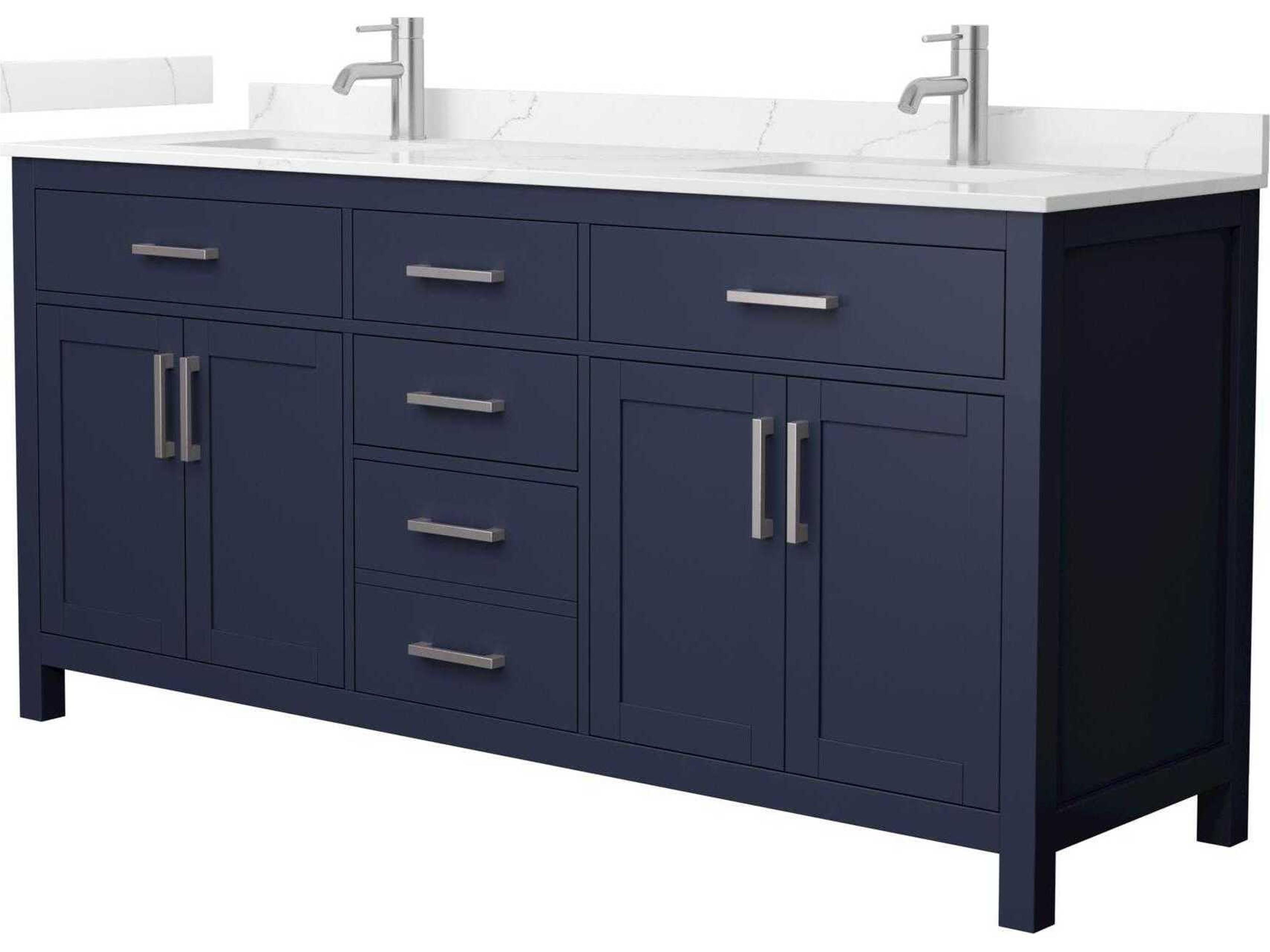 Wyndham Collection Beckett 72" Dark Blue Vanity